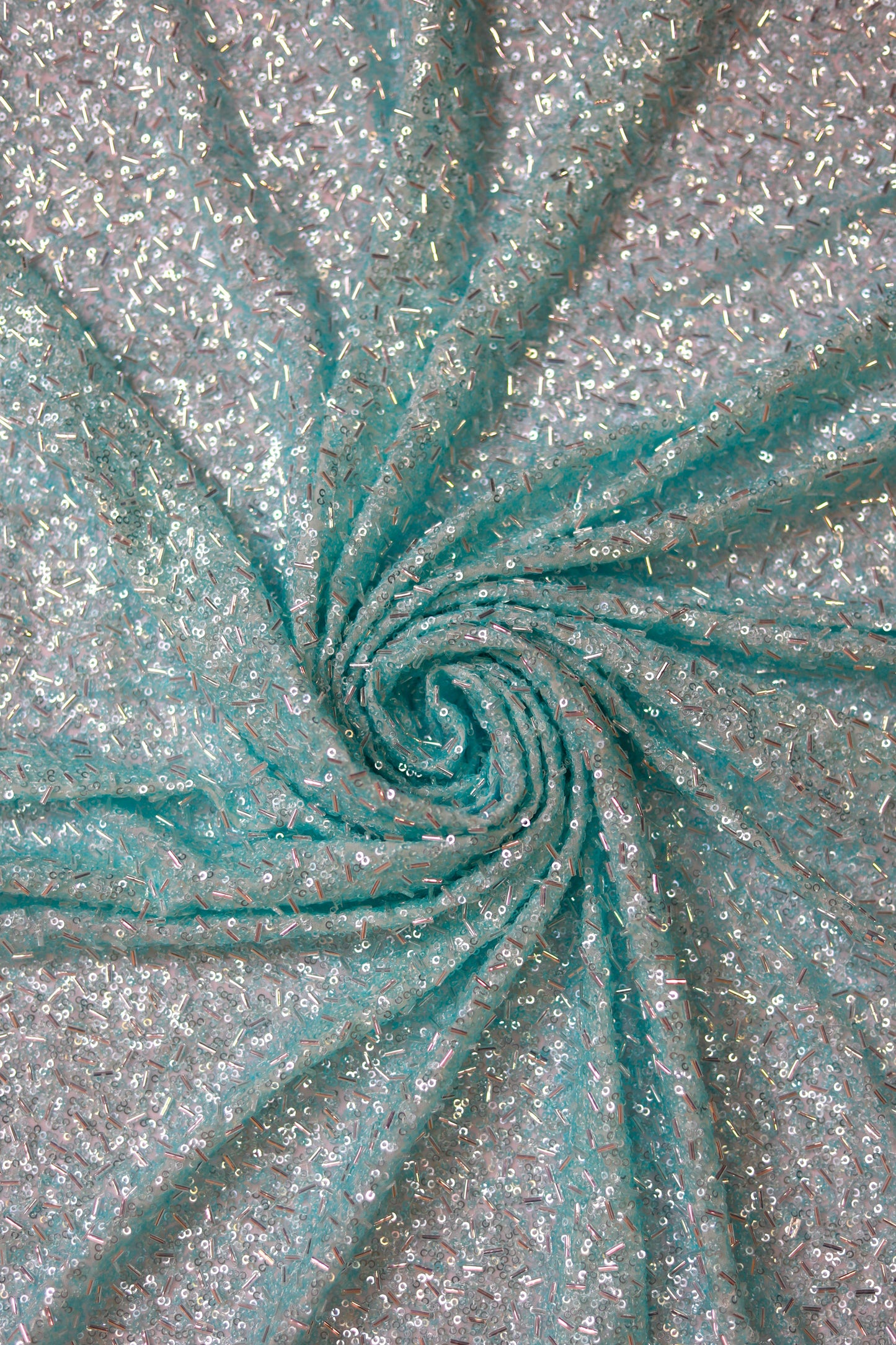 Sequin & Tube Bead Embellished Fox Georgette Fabric