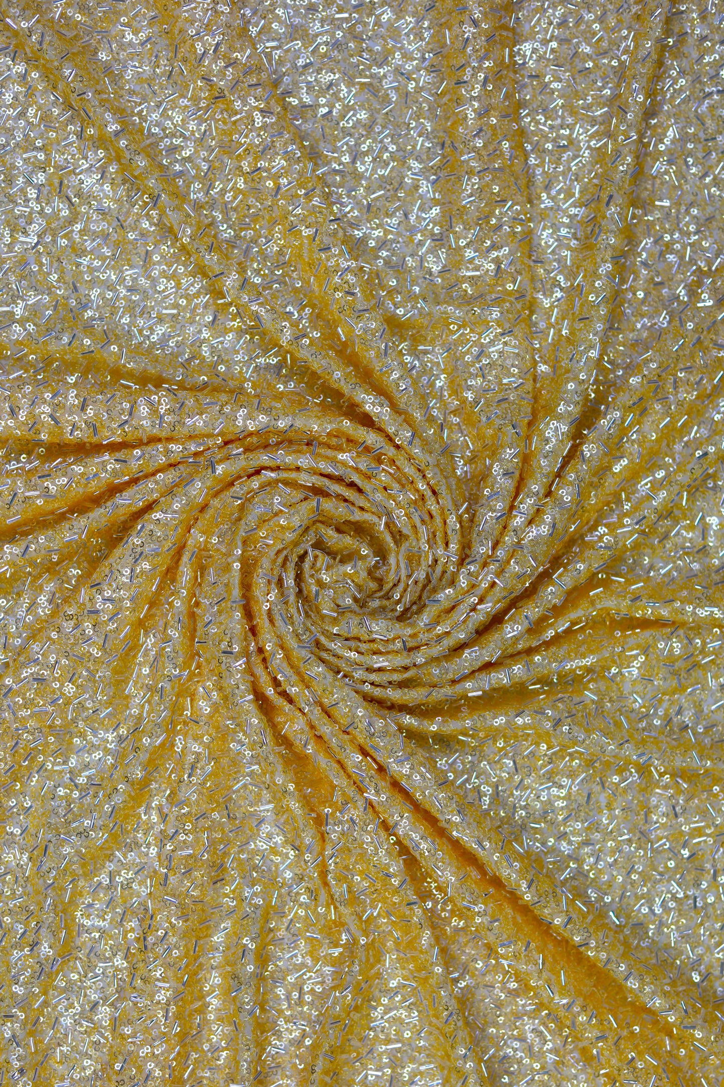 Sequin & Tube Bead Embellished Fox Georgette Fabric
