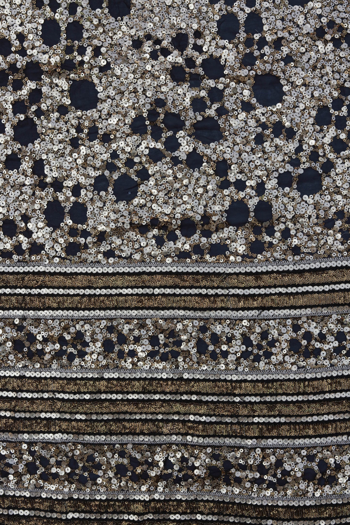 Gold Embellished Floral Sequin Fabric