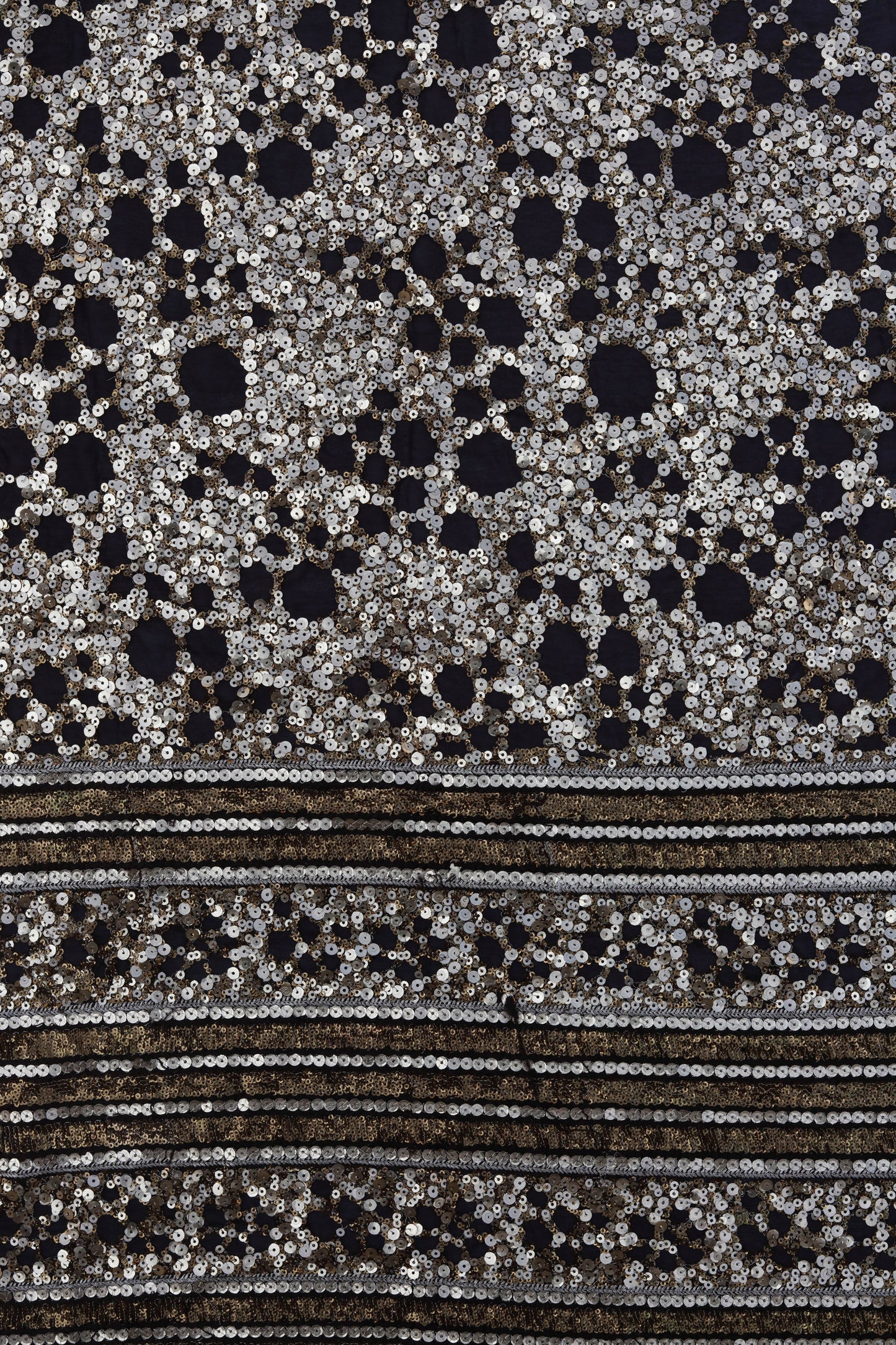 Gold Embellished Floral Sequin Fabric