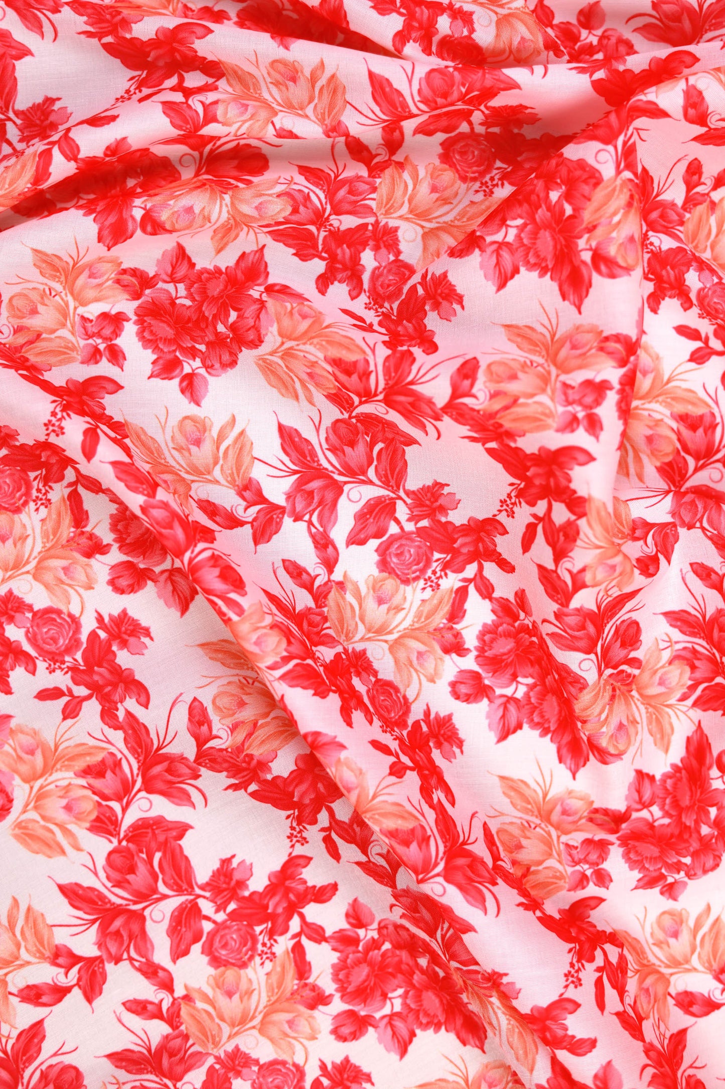 Peach Petal Whisper Muslin Printed Fabric