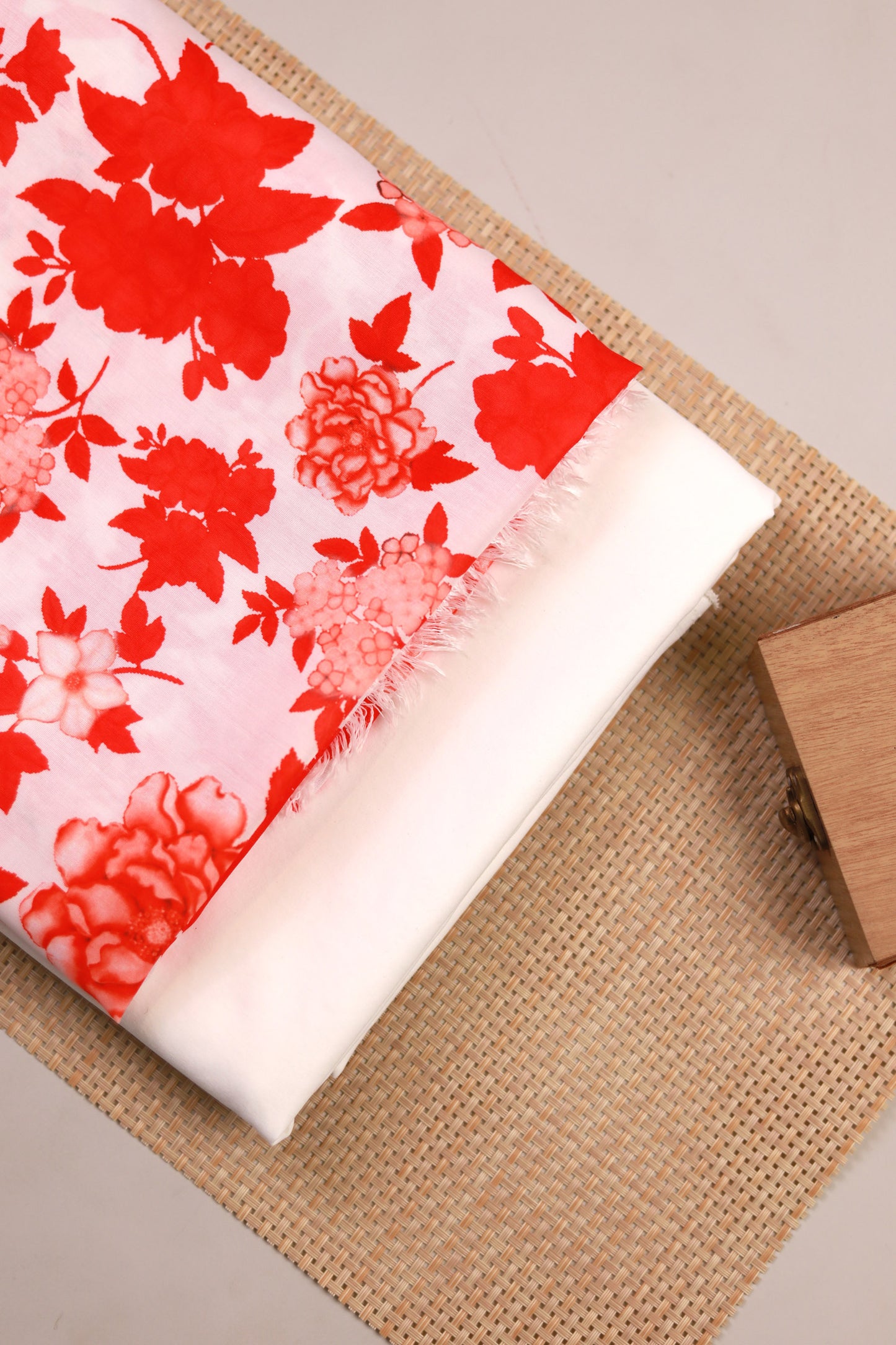 Scarlet Bloom Unstitched Fabric Combo