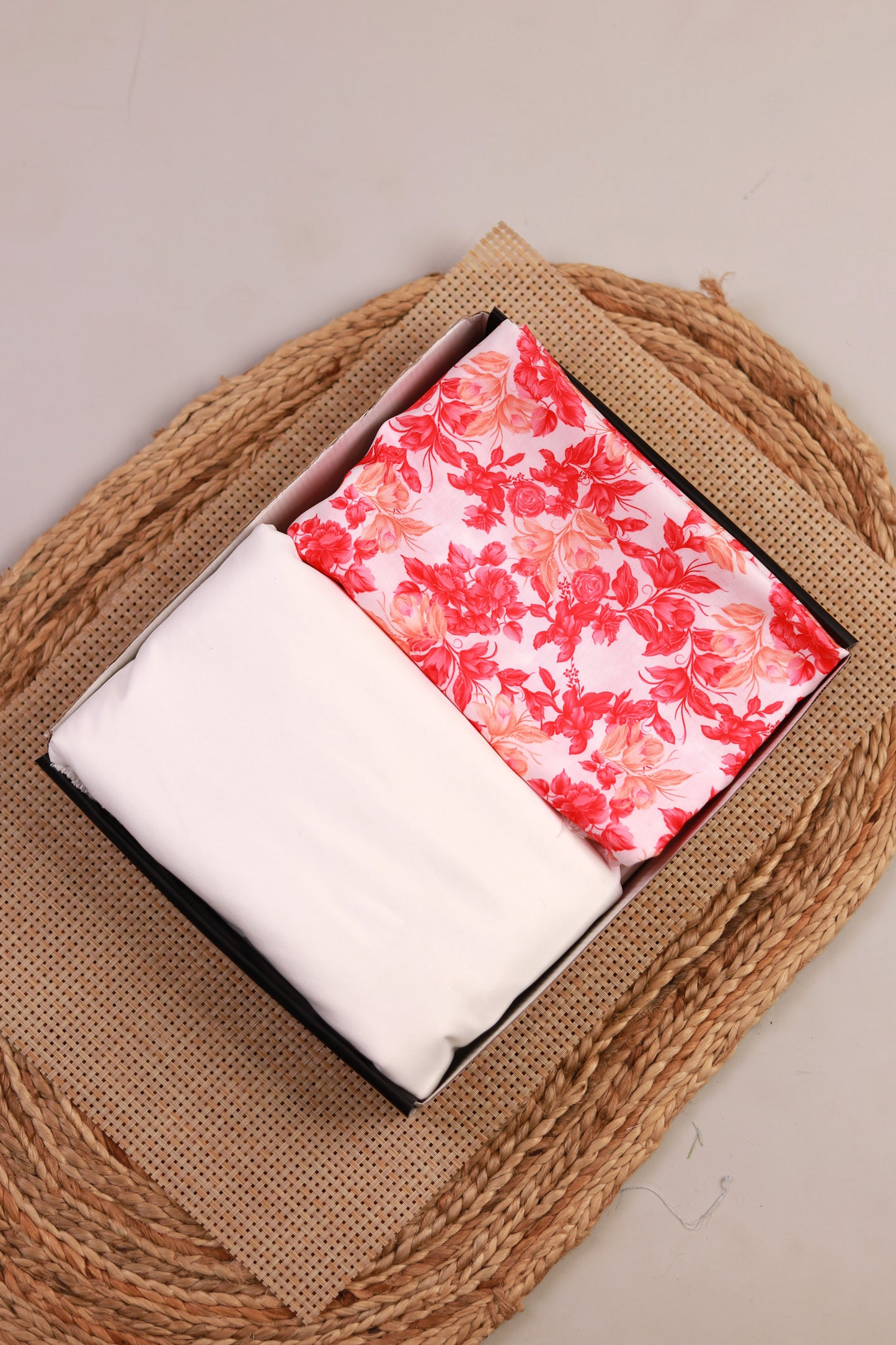 Scarlet Bloom Unstitched Fabric Combo