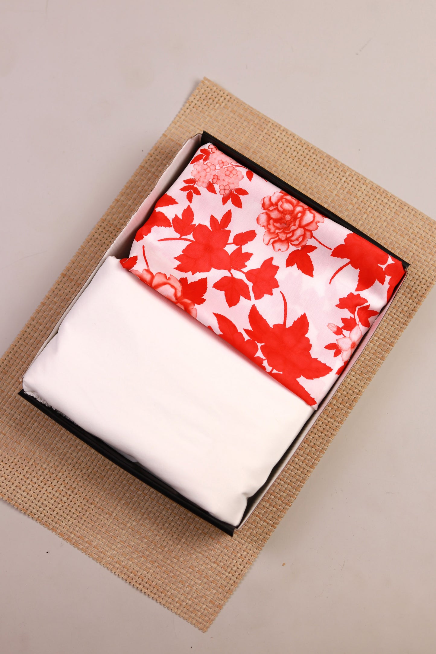 Scarlet Bloom Unstitched Fabric Combo