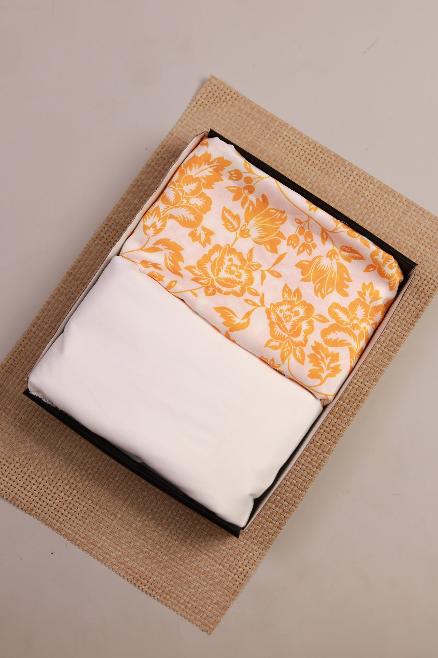 Golden Bloom Unstitched Fabric Combo