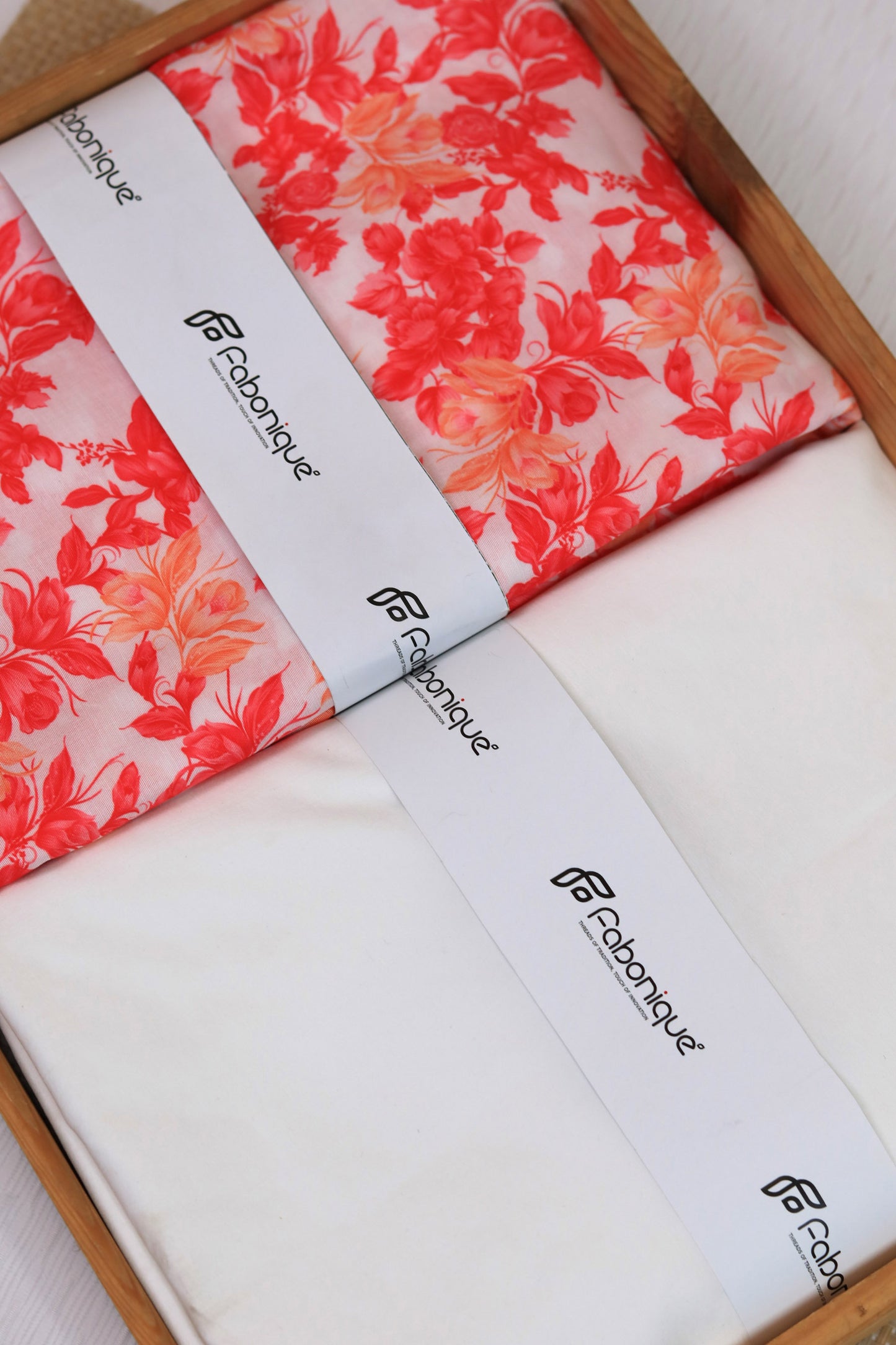 Scarlet Bloom Unstitched Fabric Combo
