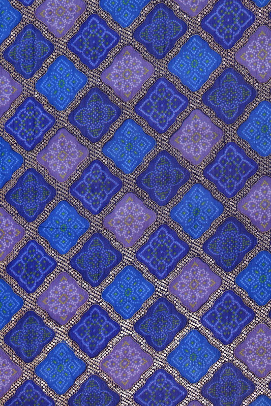 Dark Blue Orchid Luxe Embroidered Viscose Dola Fabric