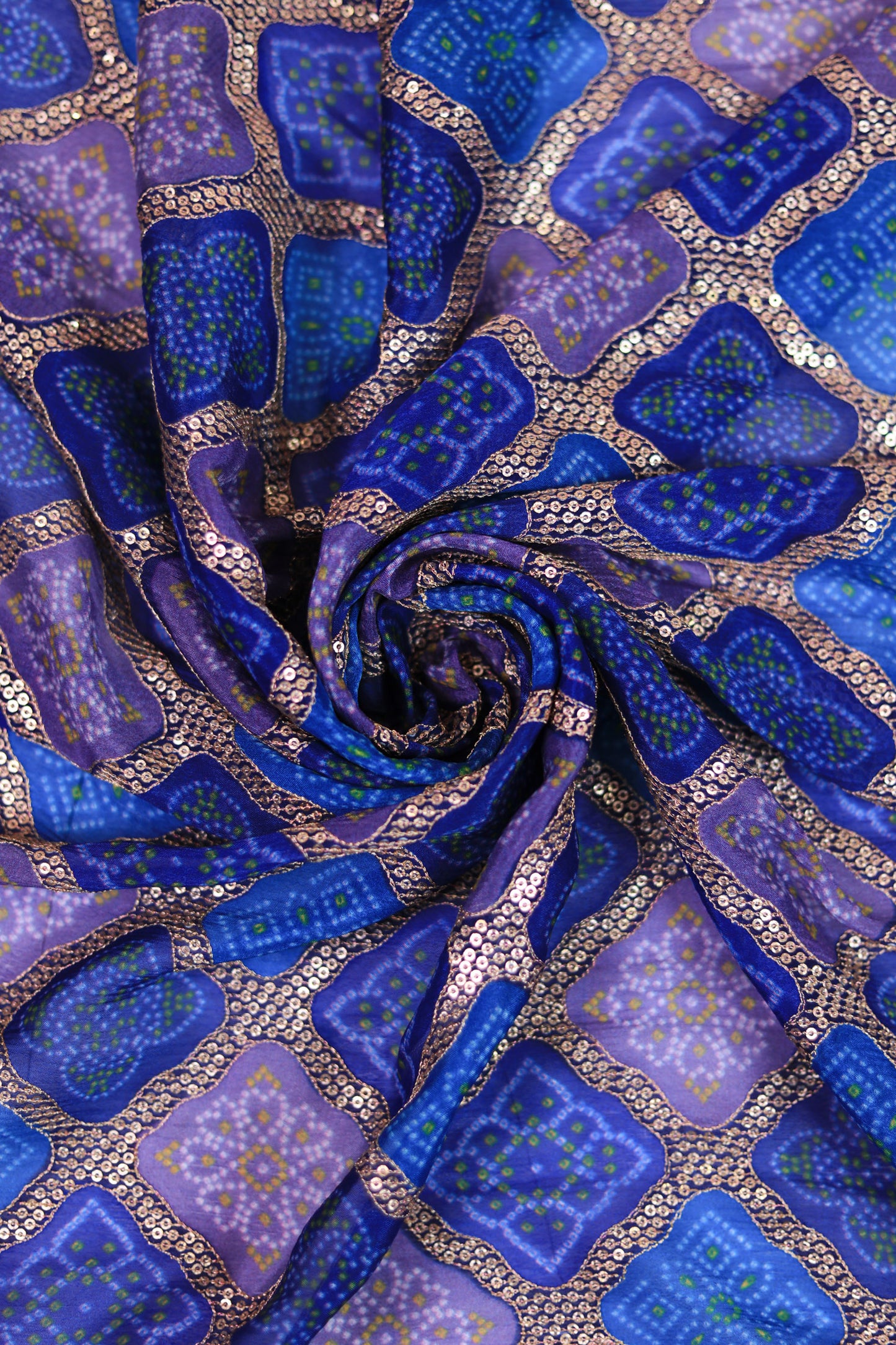 Purple Orchid Luxe Embroidered Viscose Dola Fabric
