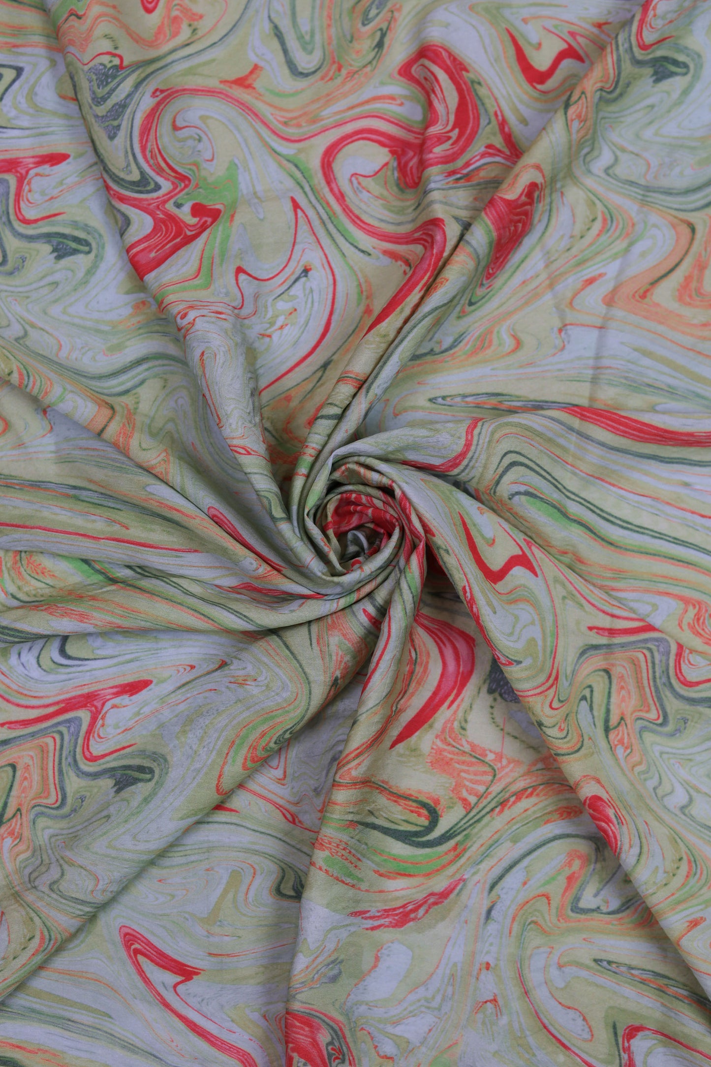 Aurora Swirl Viscose Nylon Printed Fabric