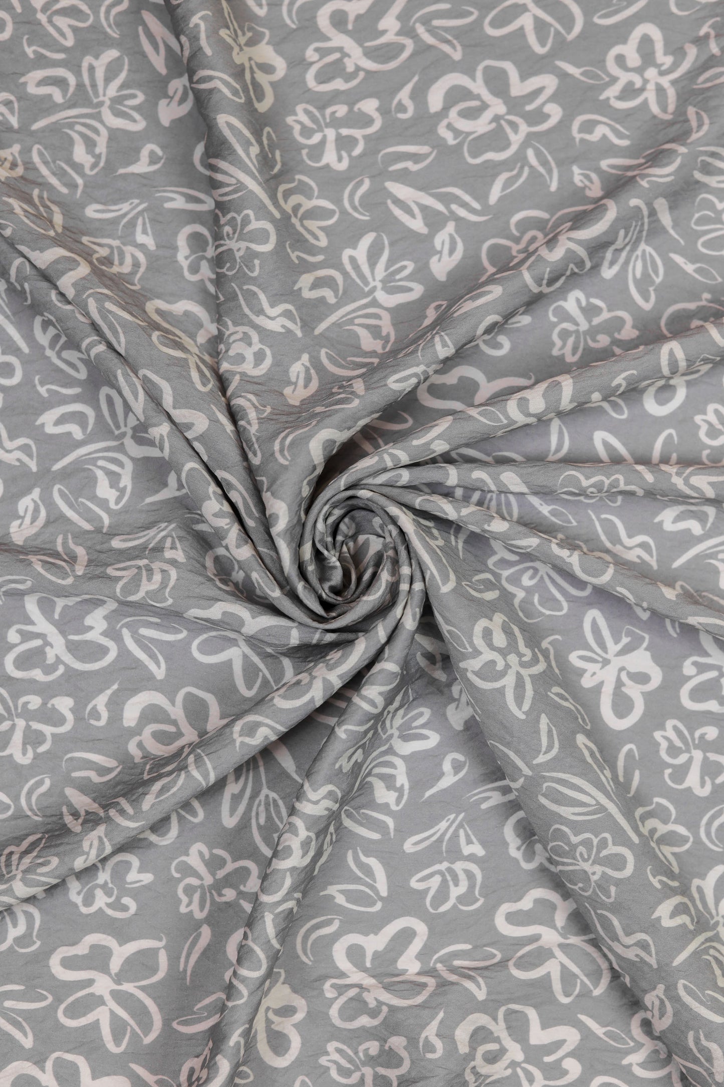 Soft Serenity Ivory Floral Viscose Blend Fabric