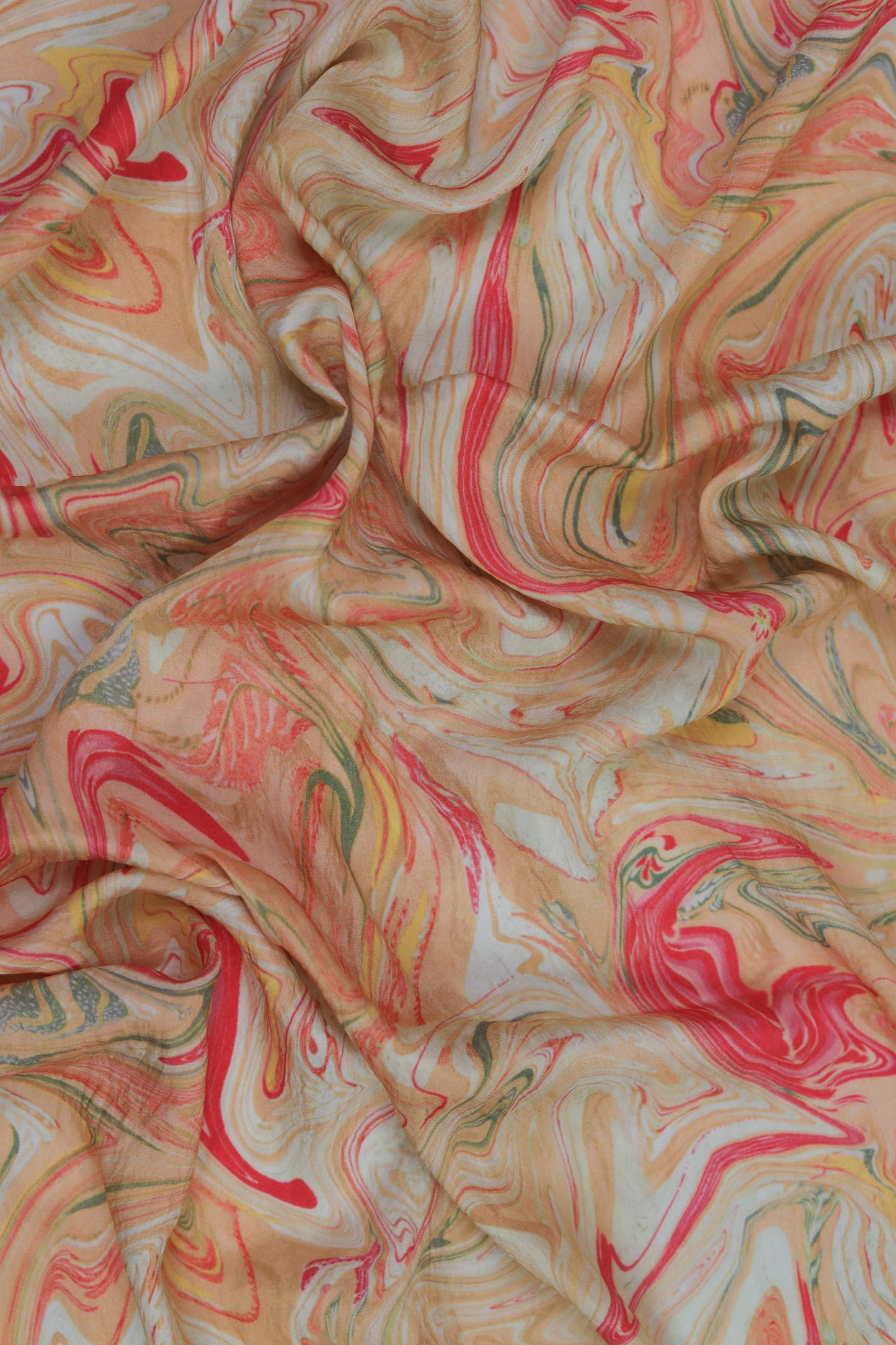 Aurora Swirl Viscose Nylon Printed Fabric