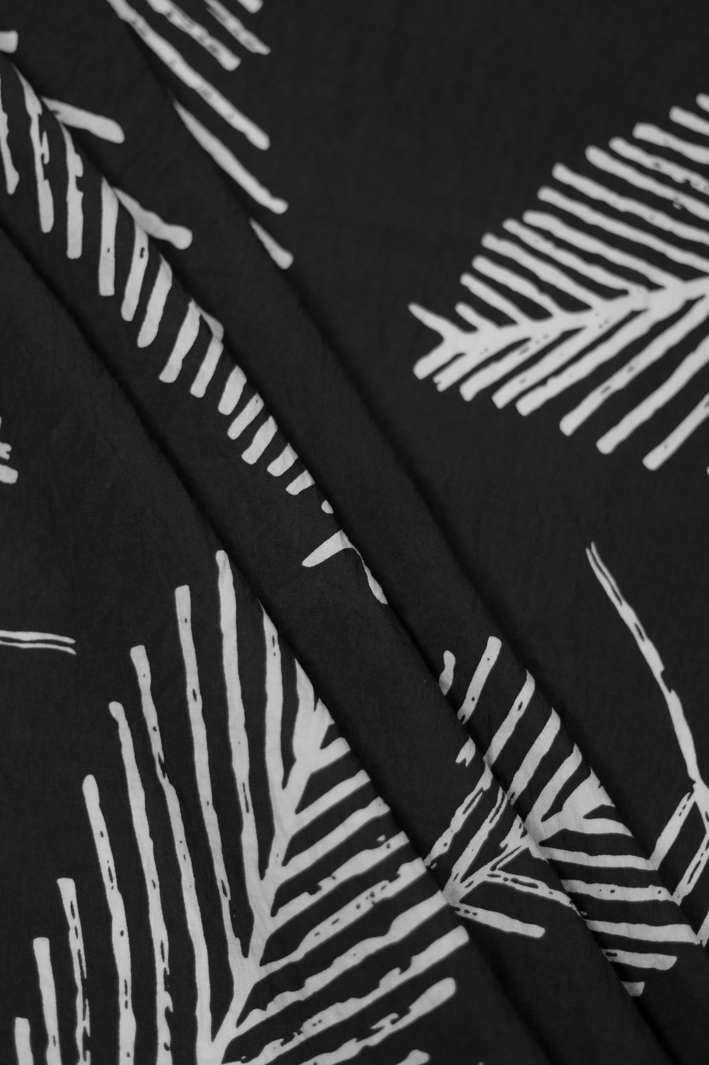 Leafy Luxe Golden Leaf Print Viscose Blend Fabric