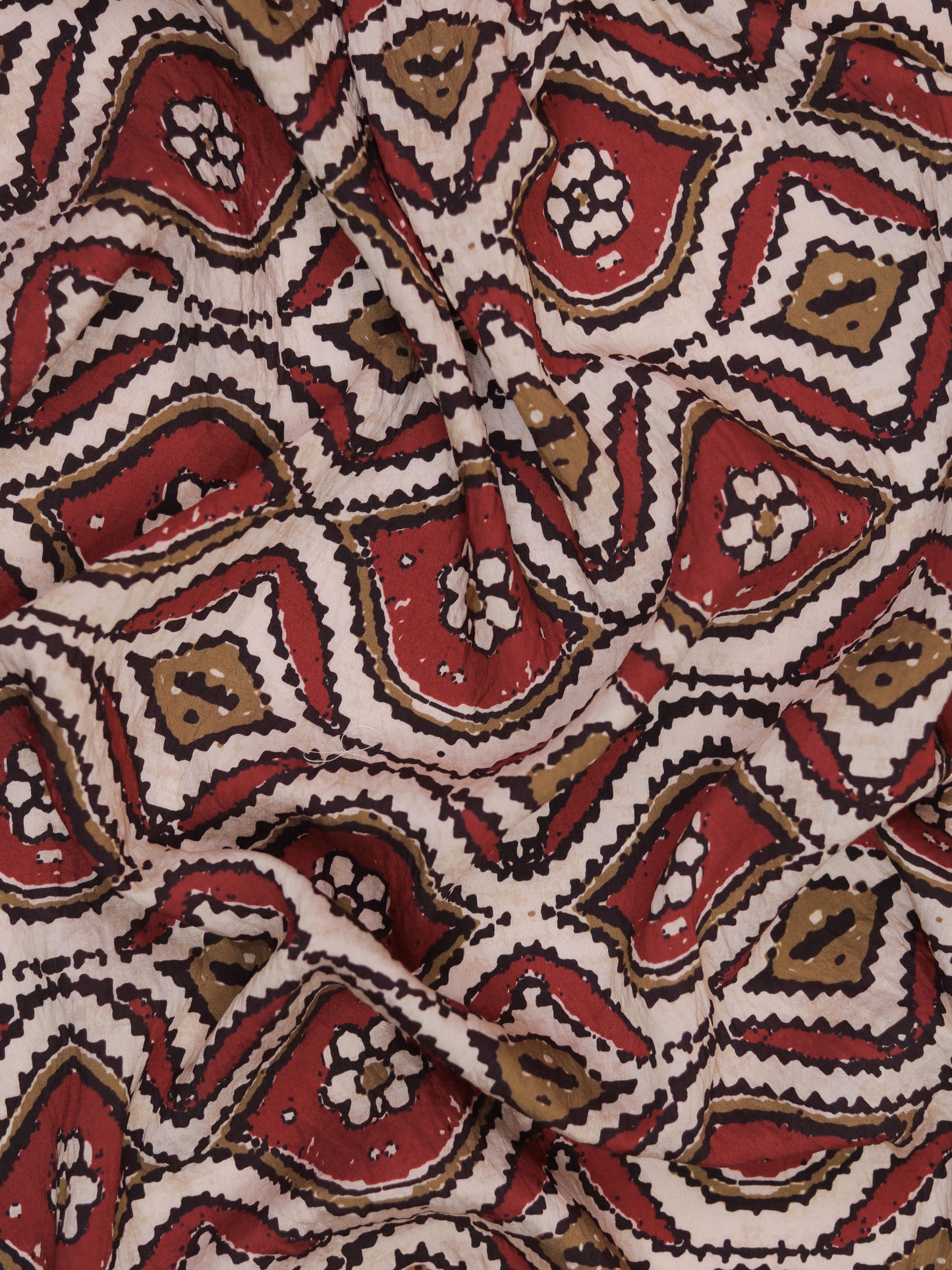 Mystic Ikat Geometric Printed Viscose Blend Fabric