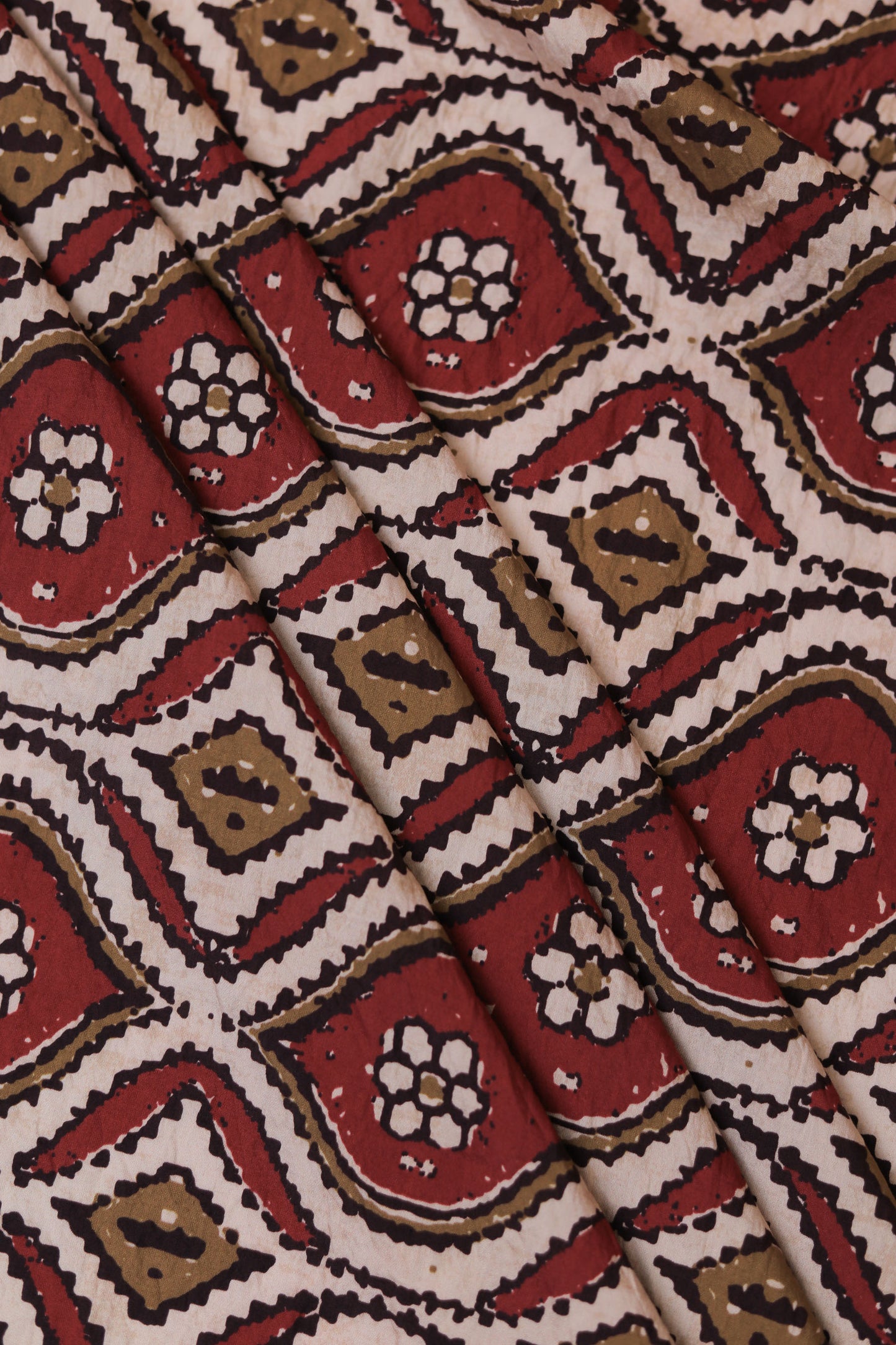 Mystic Ikat Geometric Printed Viscose Blend Fabric
