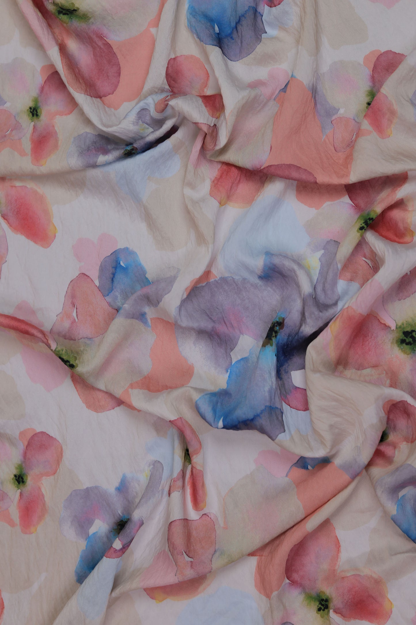 Pastel Petals Watercolor Floral Viscose Fabric