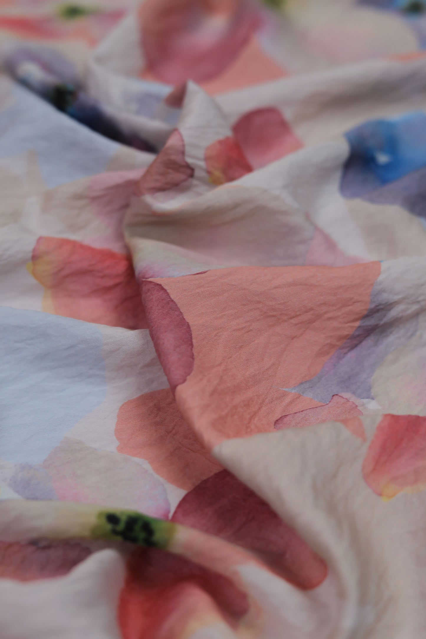 Pastel Petals Watercolor Floral Viscose Fabric