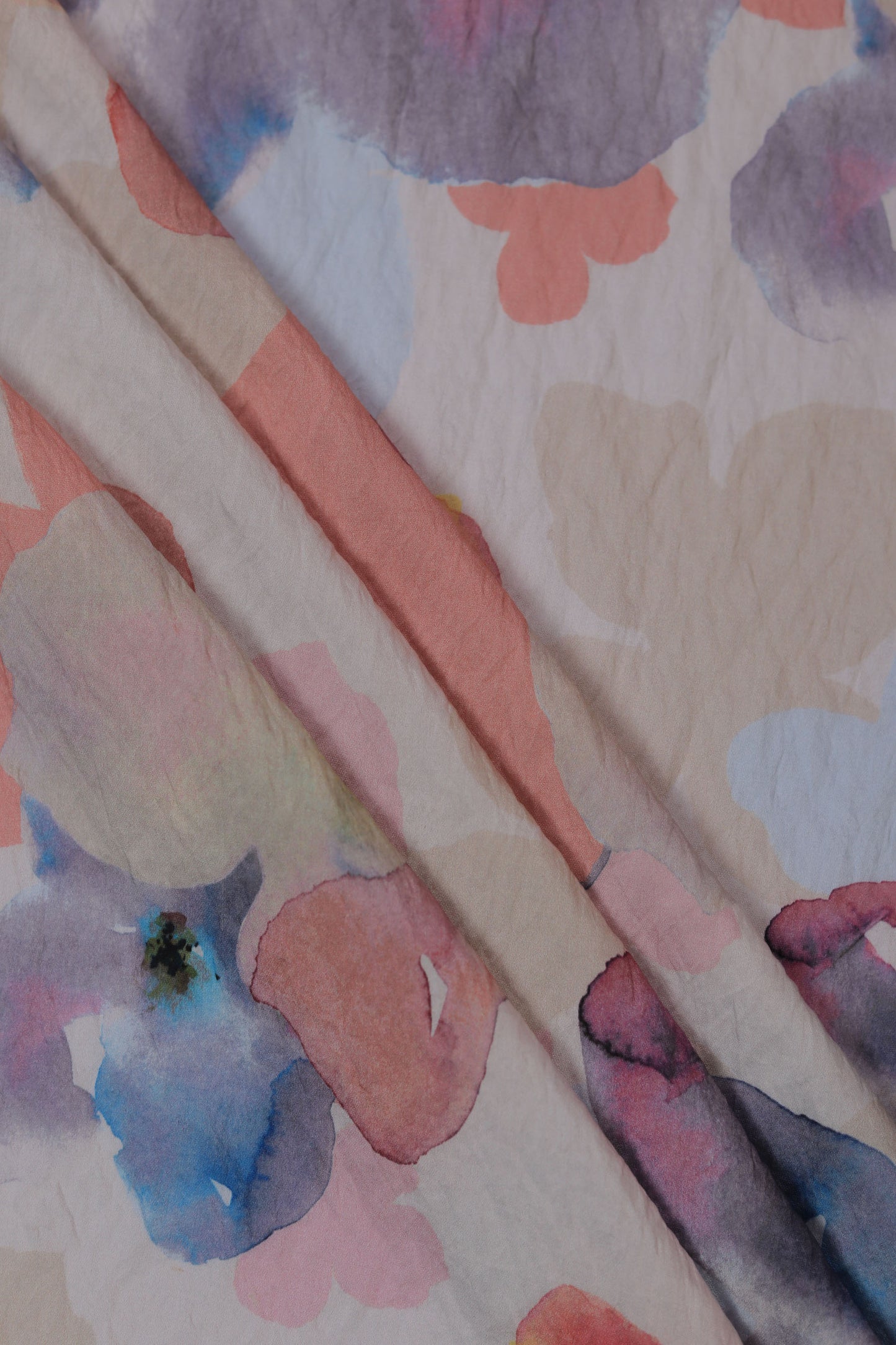Pastel Petals Watercolor Floral Viscose Fabric
