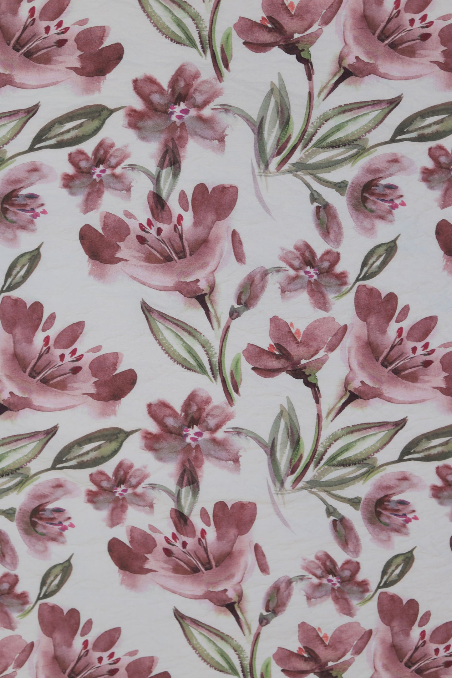 Crimson Grace Watercolor Floral Viscose Nylon Fabric