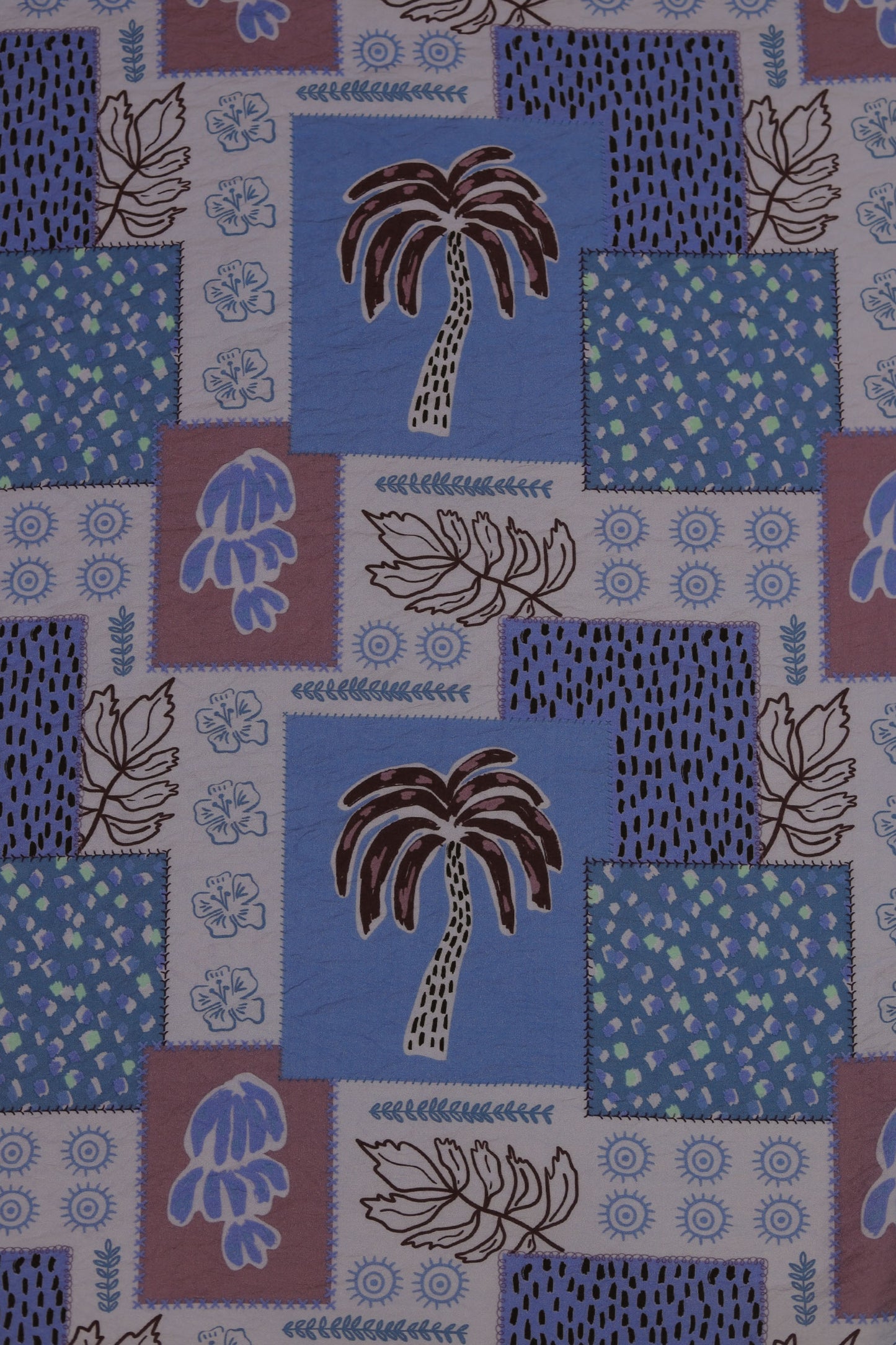 Garden Carnival Patchwork Viscose Blend Fabric