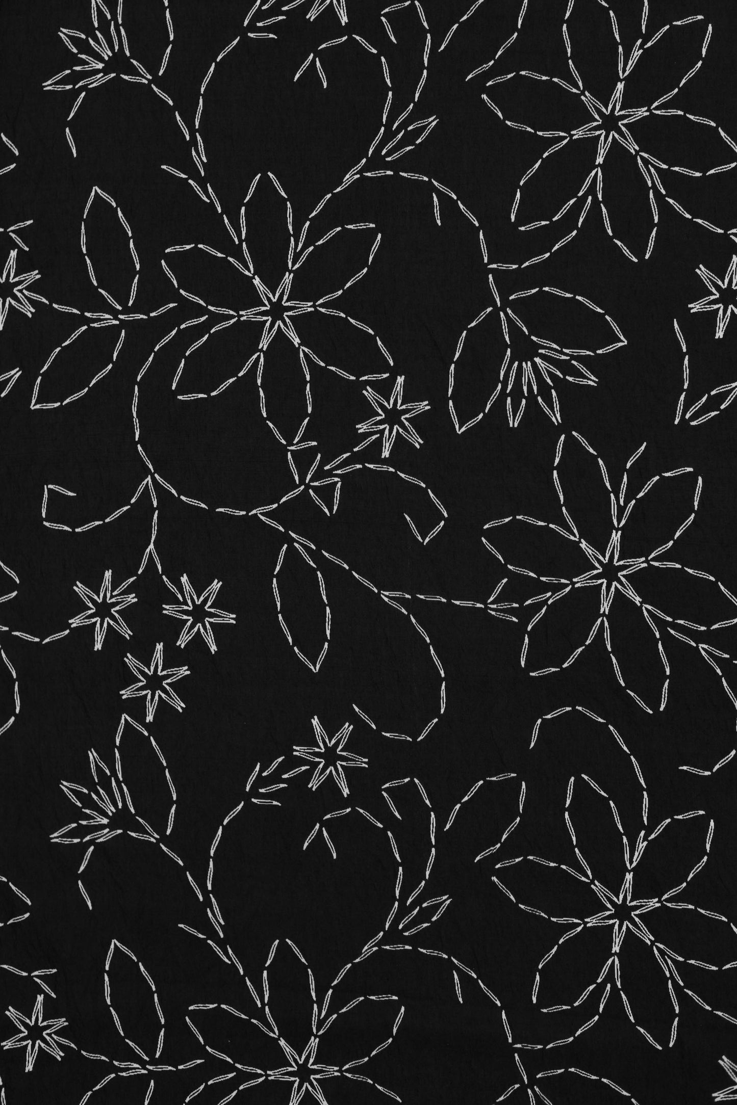 Noir Embroidery Floral Viscose Blend Fabric