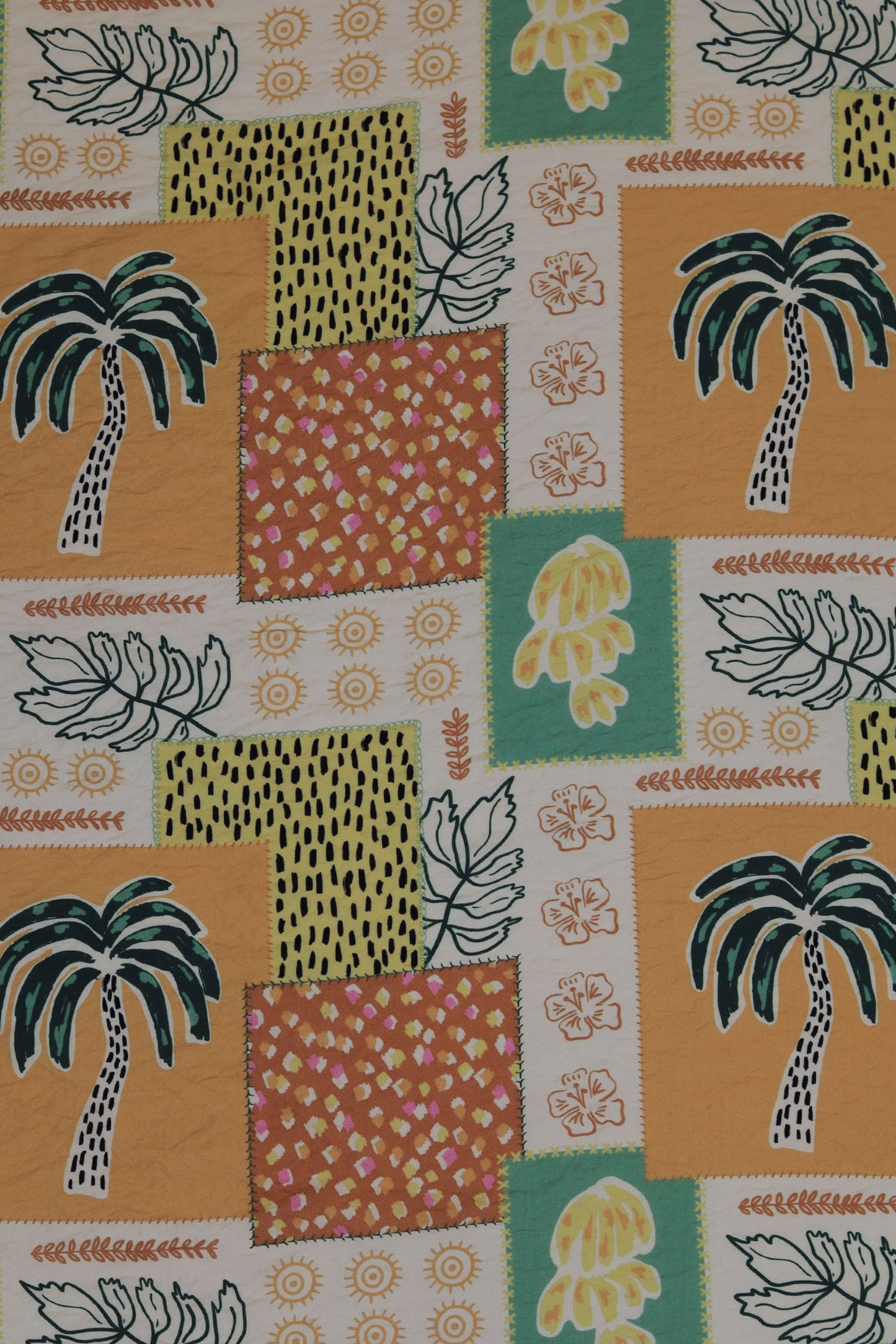 Garden Carnival Patchwork Viscose Blend Fabric