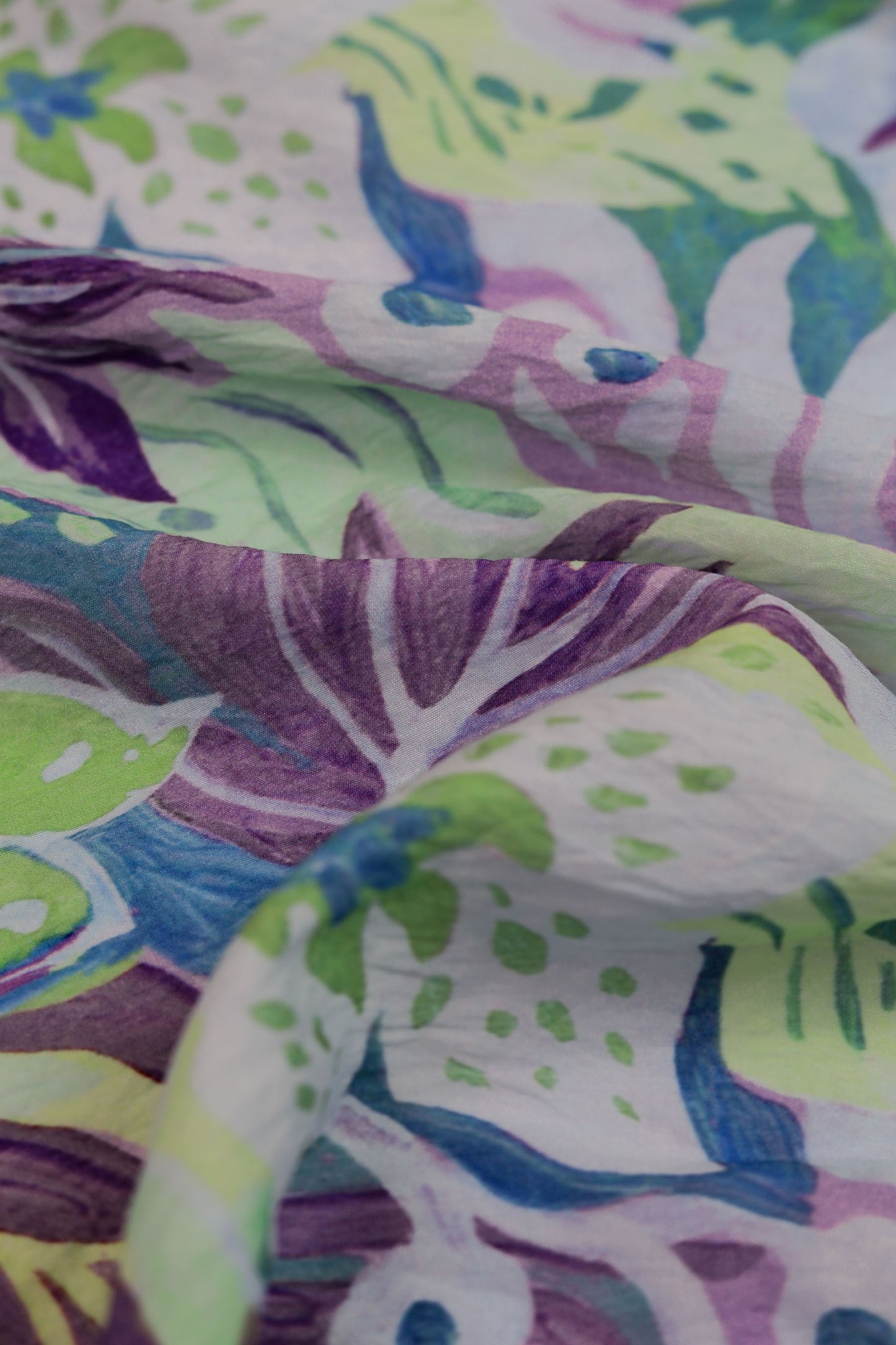 Blooming Breeze Tropical Viscose Blend Fabric