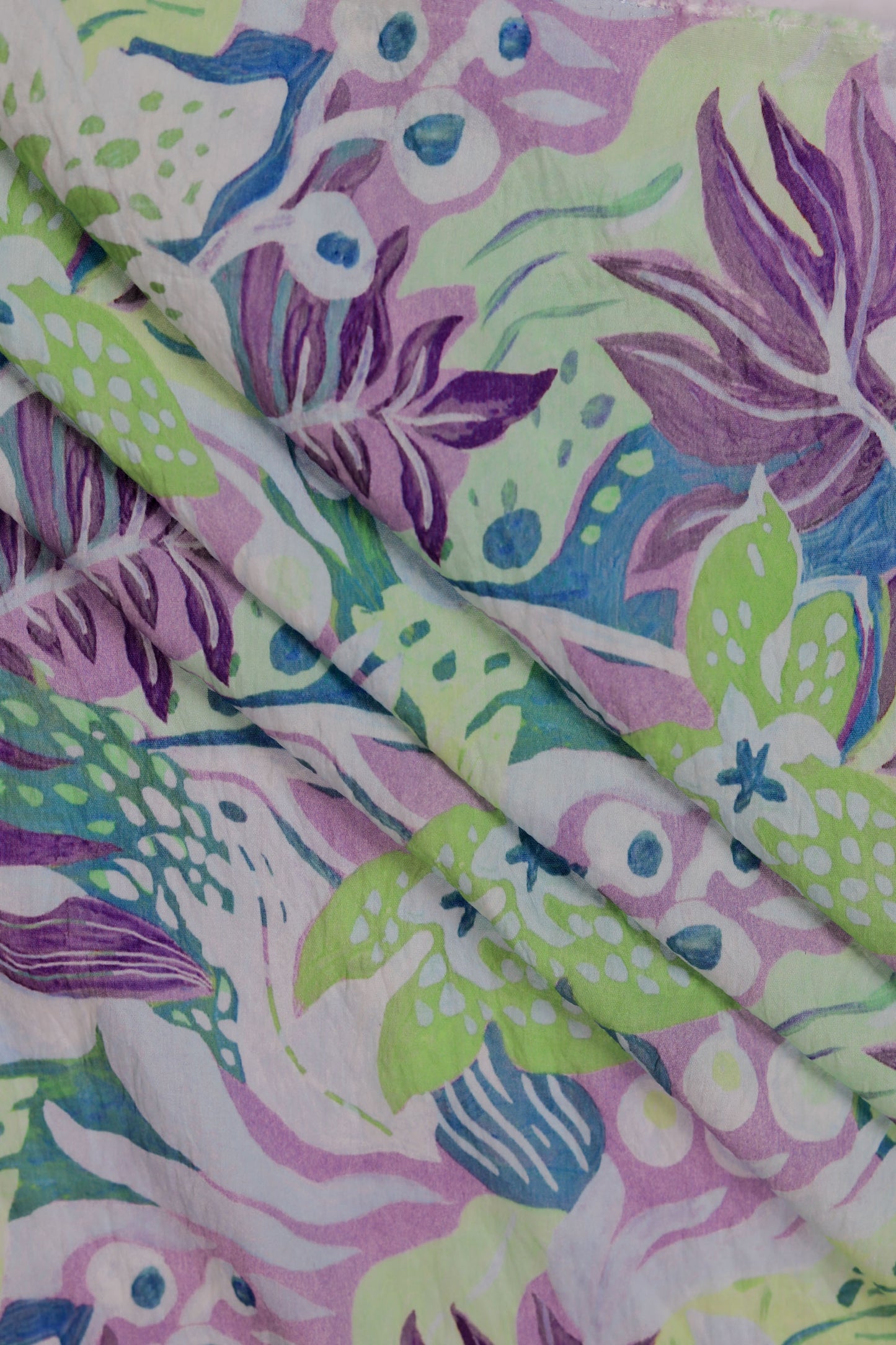 Blooming Breeze Tropical Viscose Blend Fabric