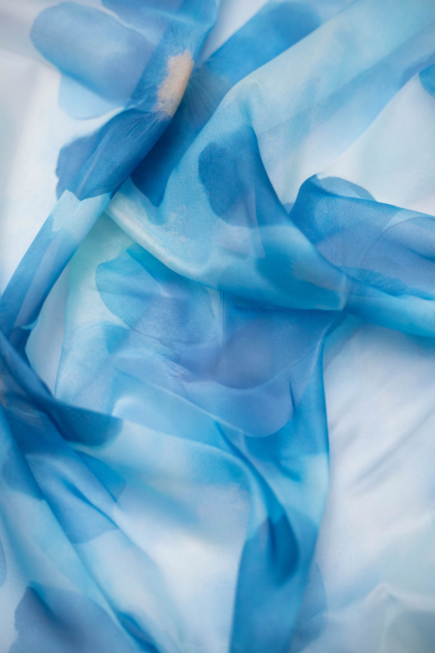 Azure Petal Tabby Printed Fabric