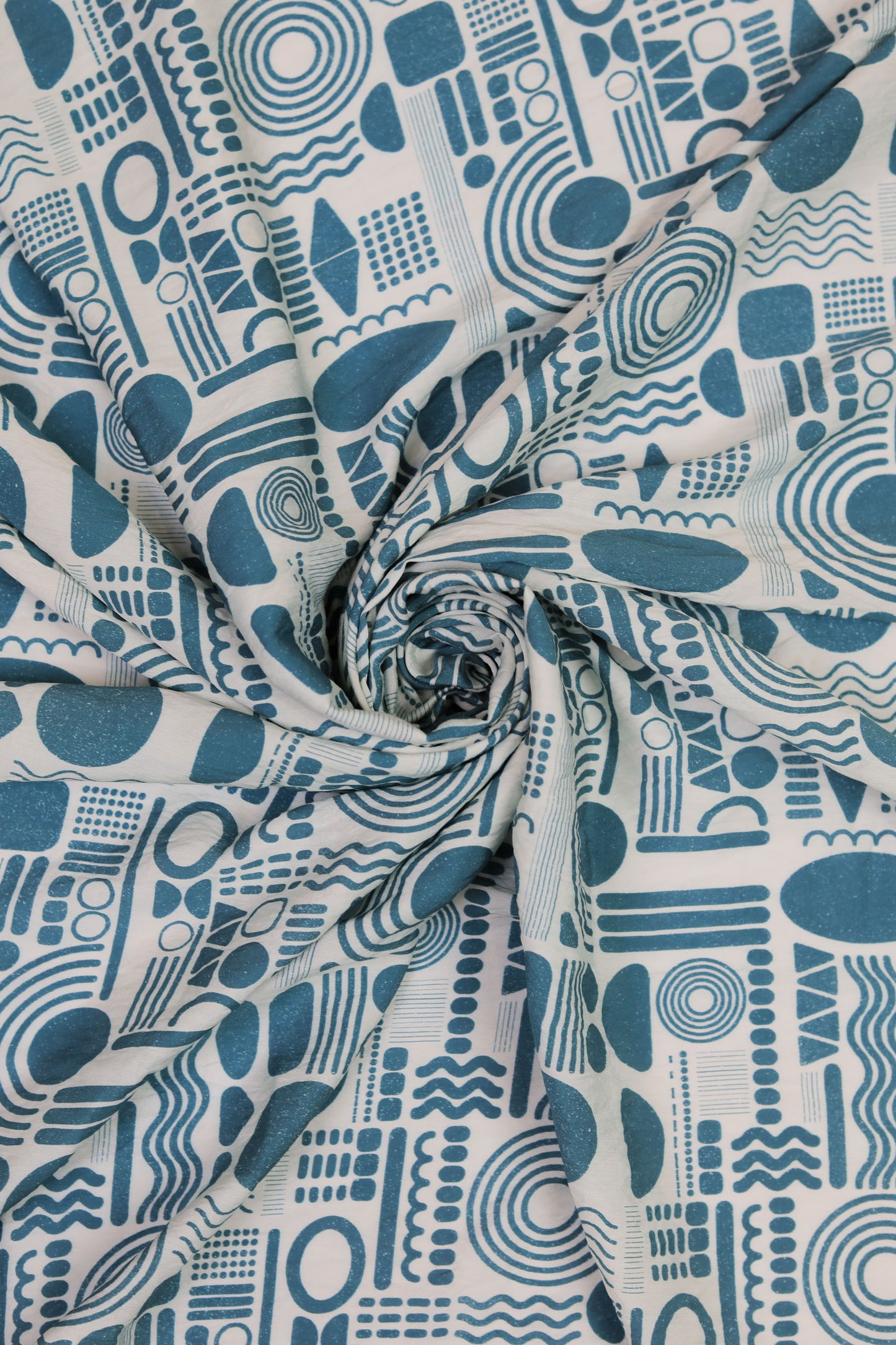 Tribal Mosaic Abstract Viscose Blend Fabric