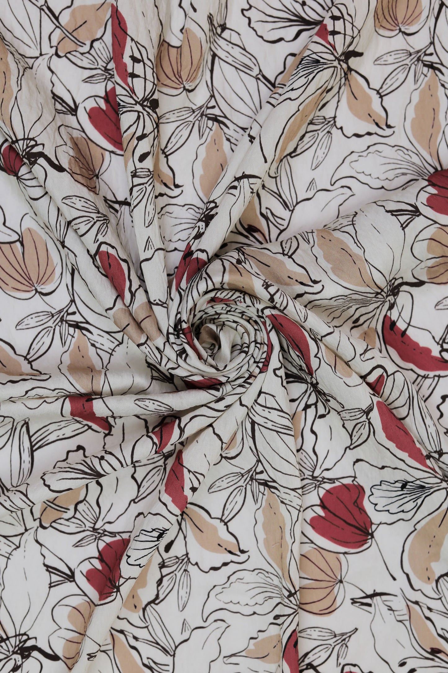 Vintage Garden Viscose Nylon Printed Fabric