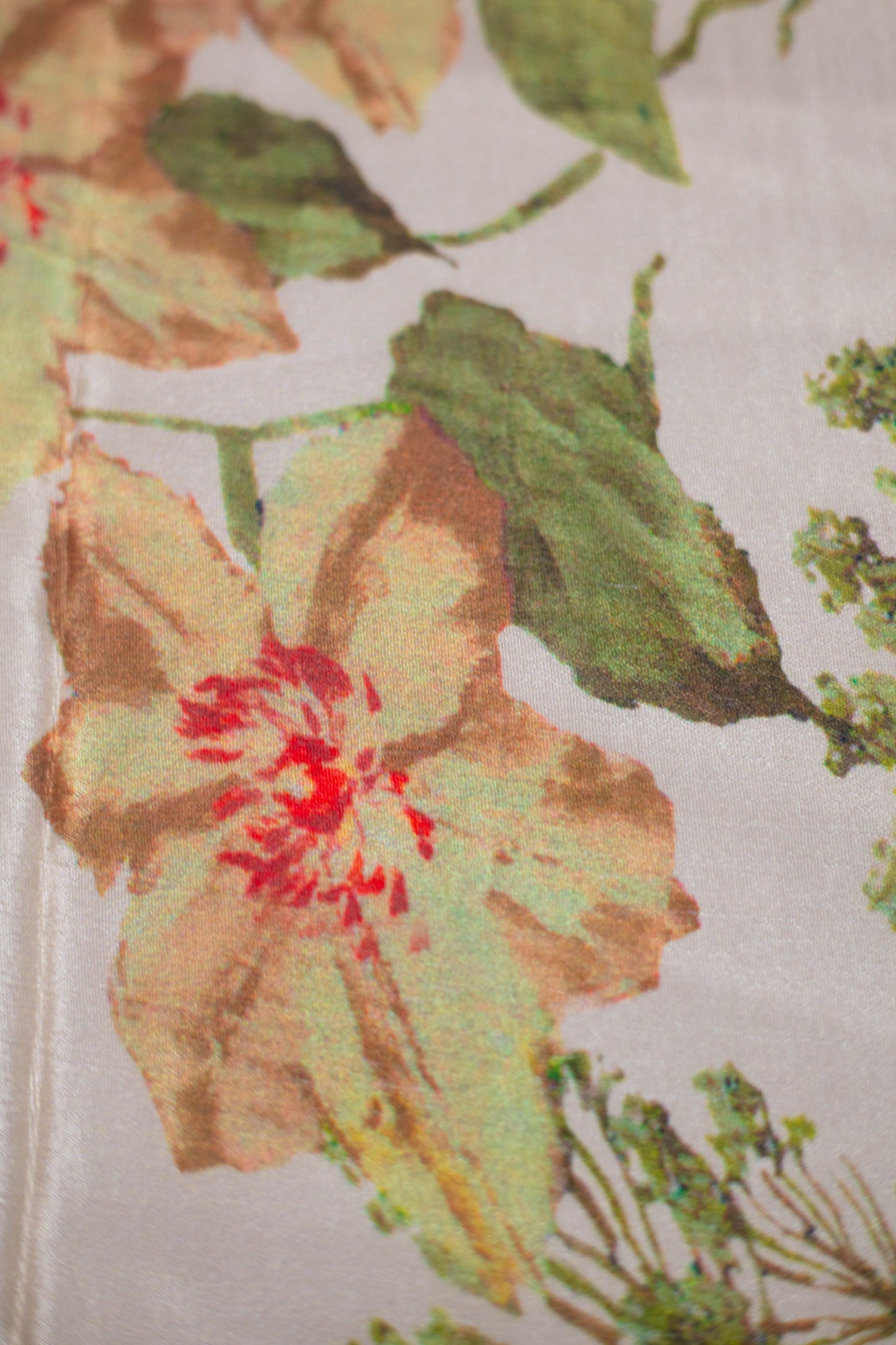 Antique Floral Crepe Silk Fabric
