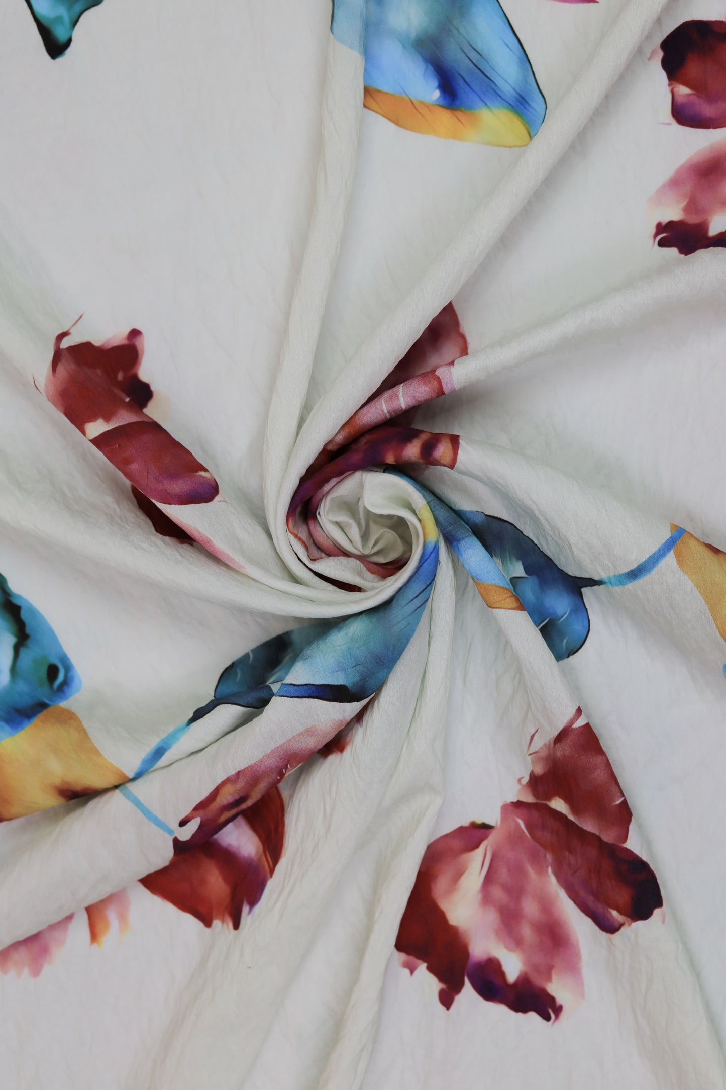 Nature’s Melody Leaf Print Viscose Blend Fabric