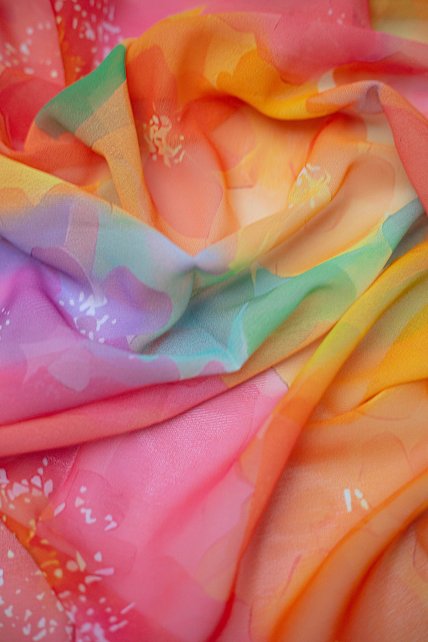 Amber Petals Weightless Georgette Fabric