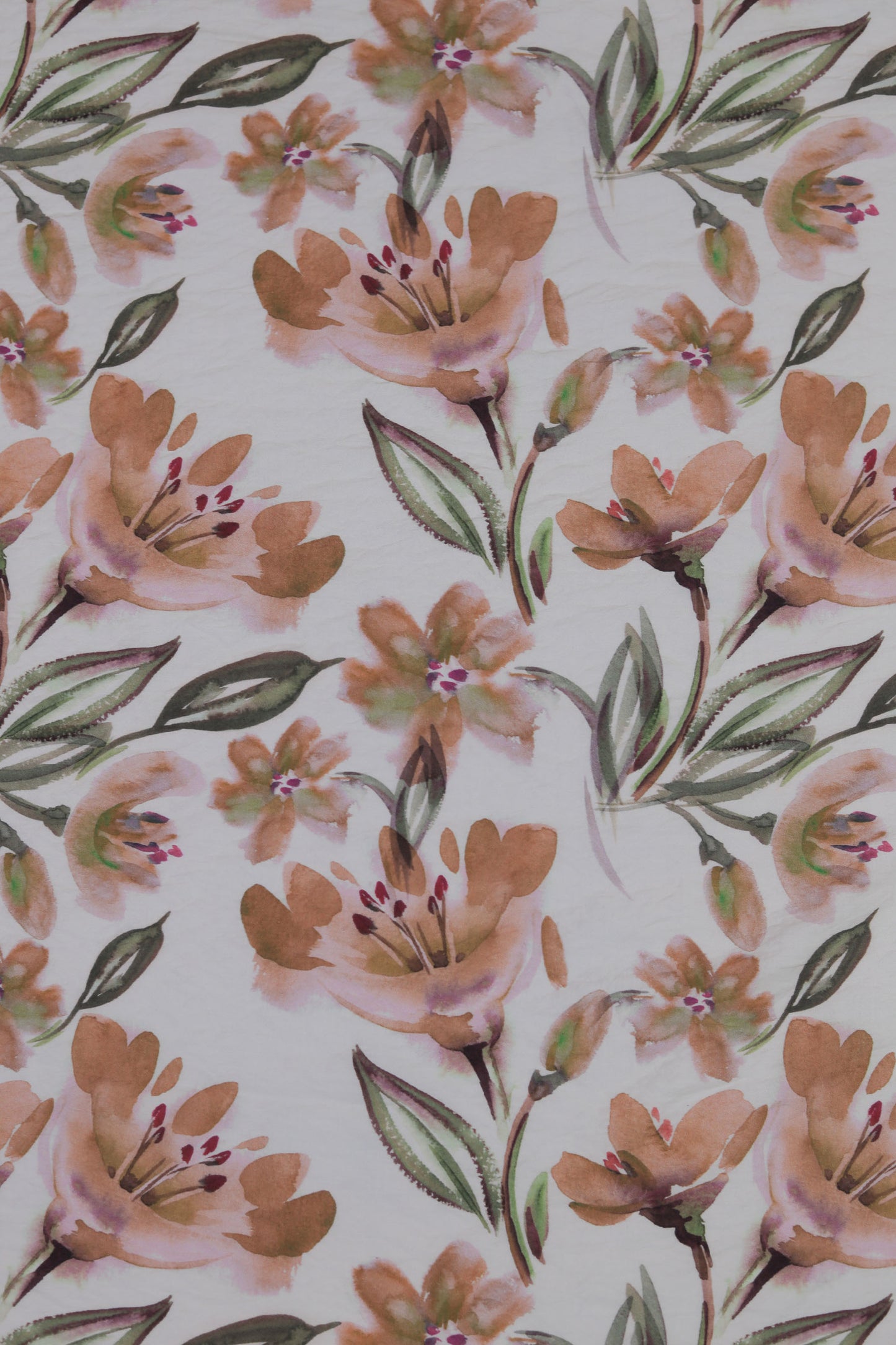Crimson Grace Watercolor Floral Viscose Nylon Fabric