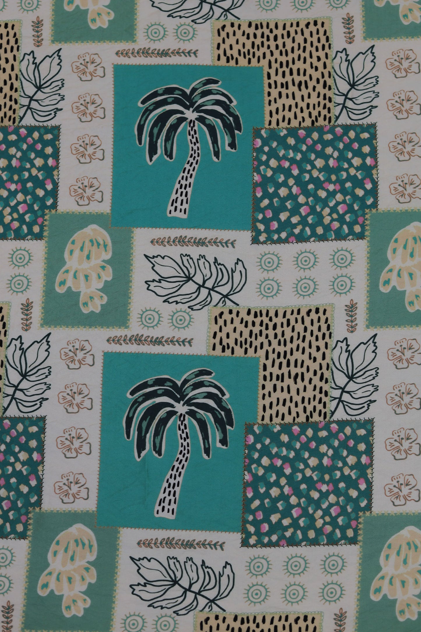 Garden Carnival Patchwork Viscose Blend Fabric
