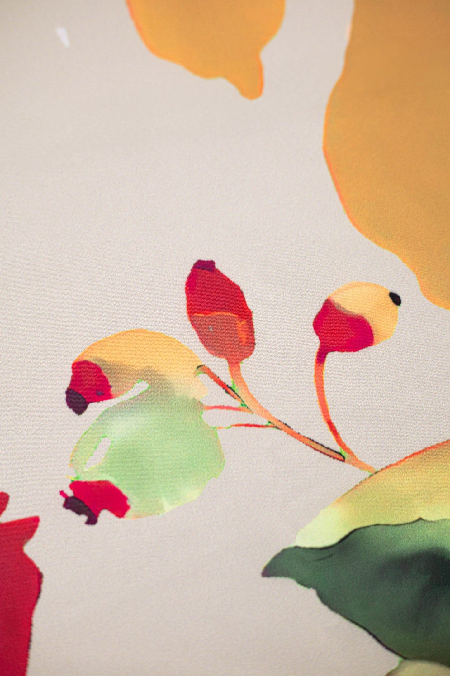 Crimson Bloom Crepe Silk Fabric