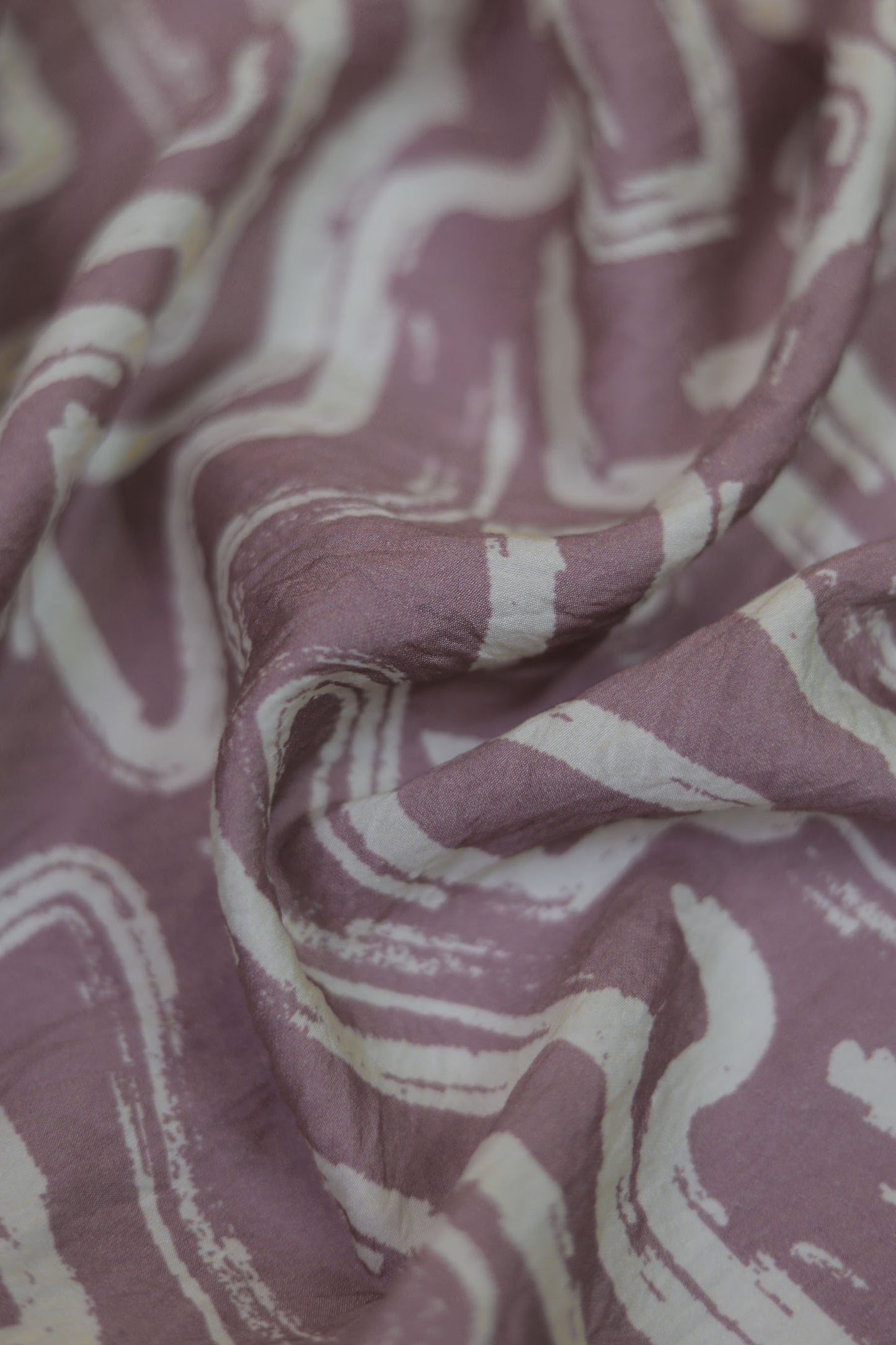 Zen Flow Abstract Brushstroke Viscose Blend Fabric