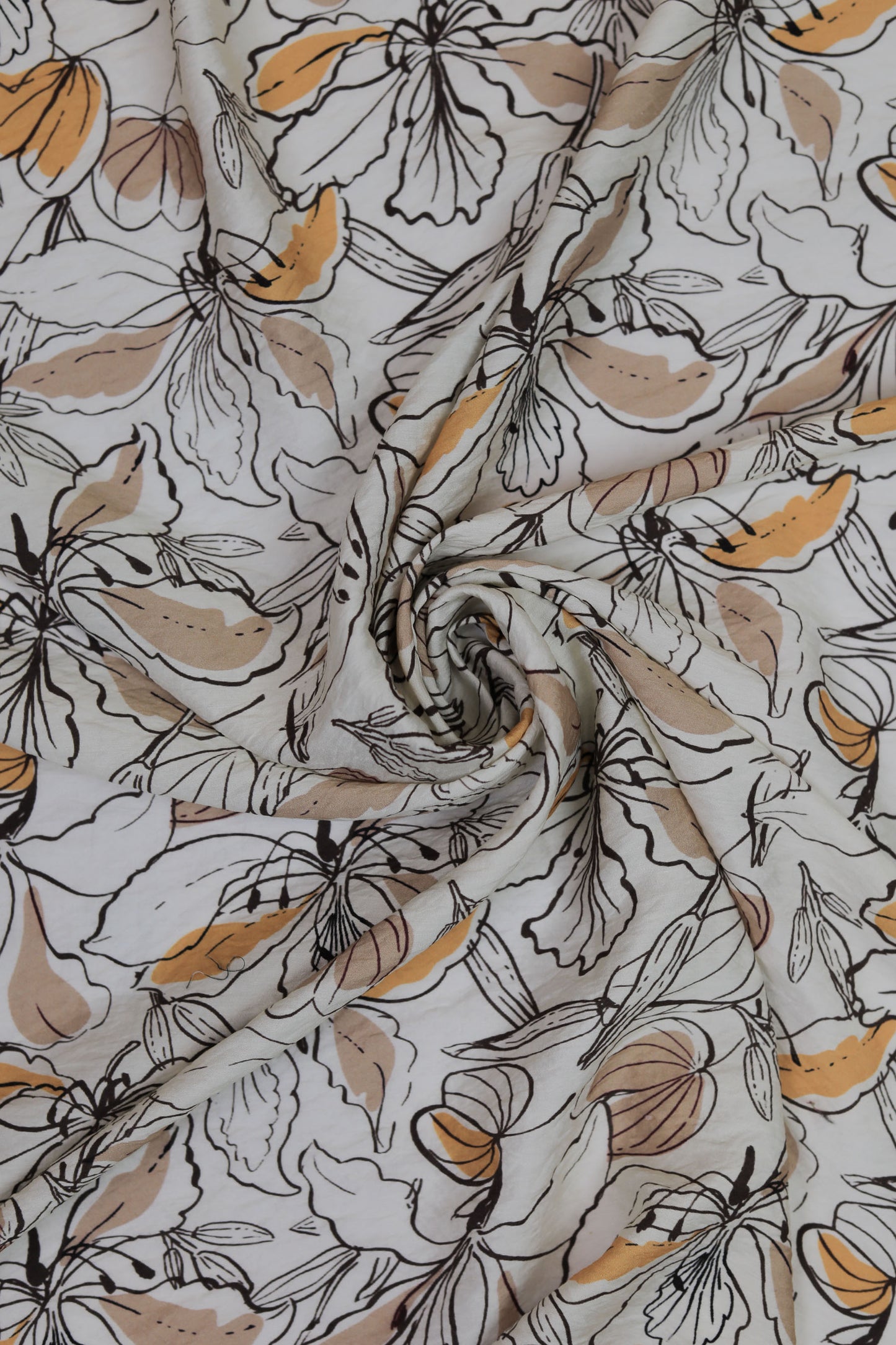 Vintage Garden Viscose Nylon Printed Fabric
