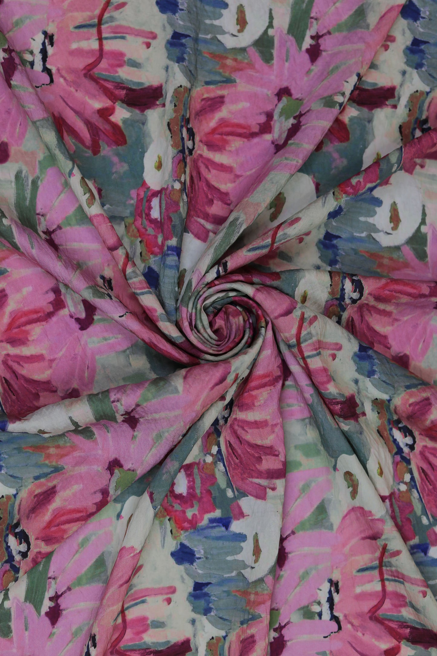 Soft Brushstroke Viscose Nylon Printed Fabric
