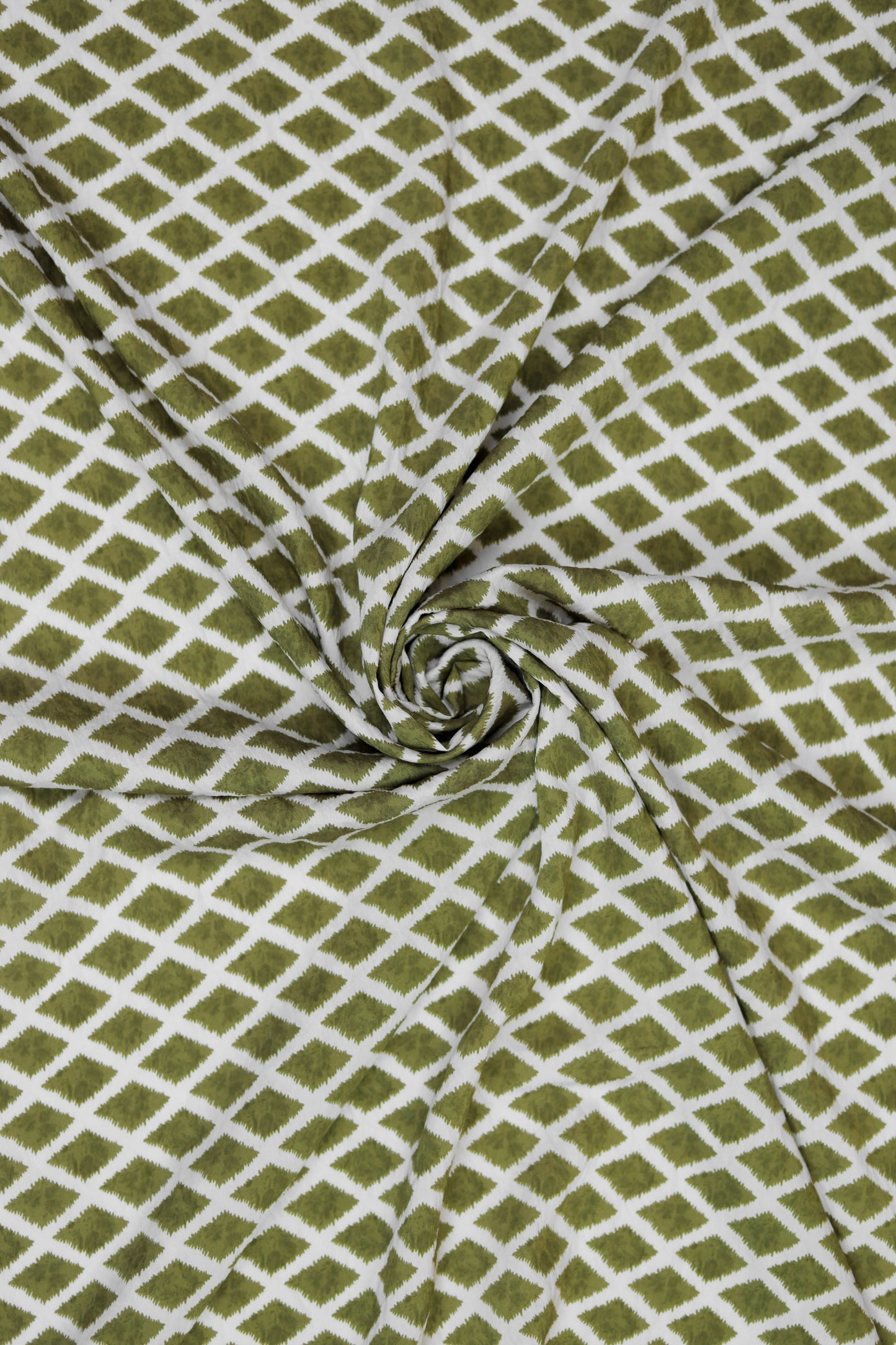Diamond Drift Indigo Ikat Viscose Fabric