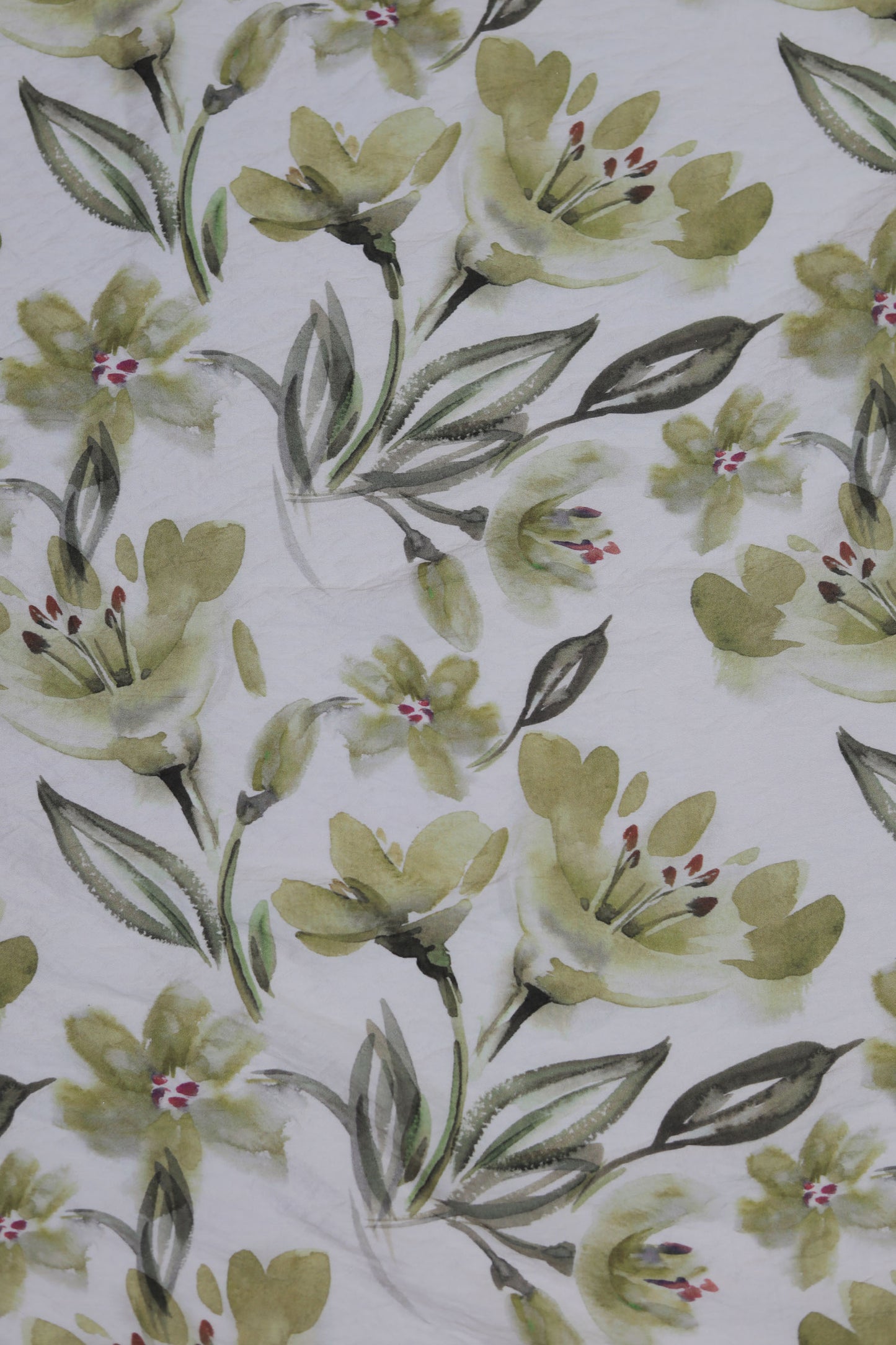 Crimson Grace Watercolor Floral Viscose Nylon Fabric