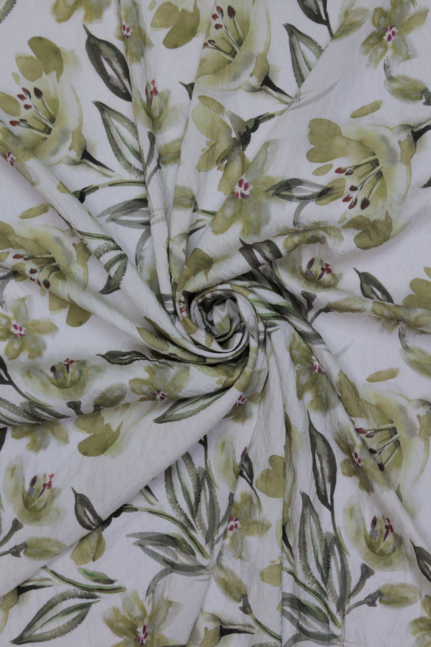 Crimson Grace Watercolor Floral Viscose Nylon Fabric