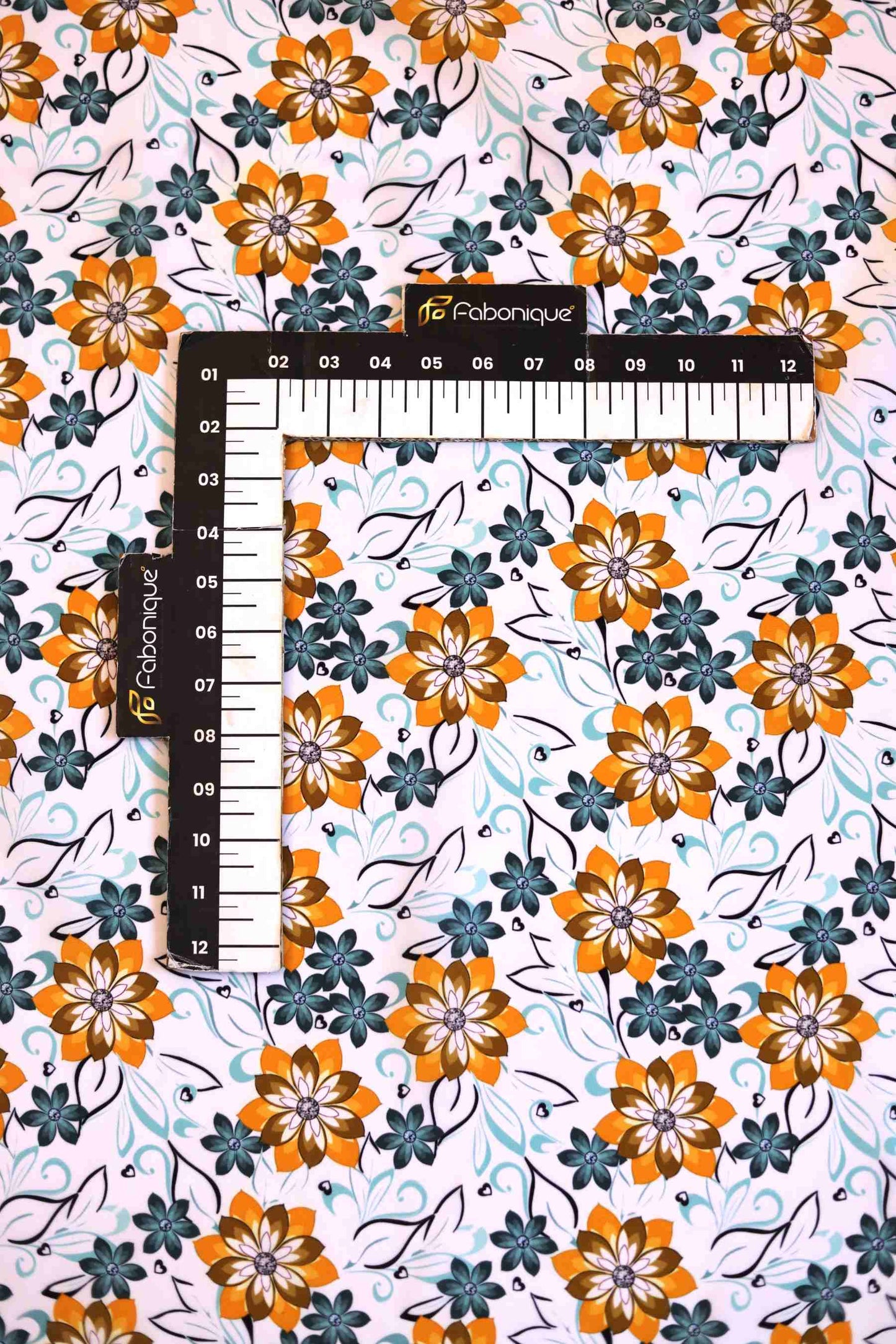 Amber Blossom French Crepe Fabric