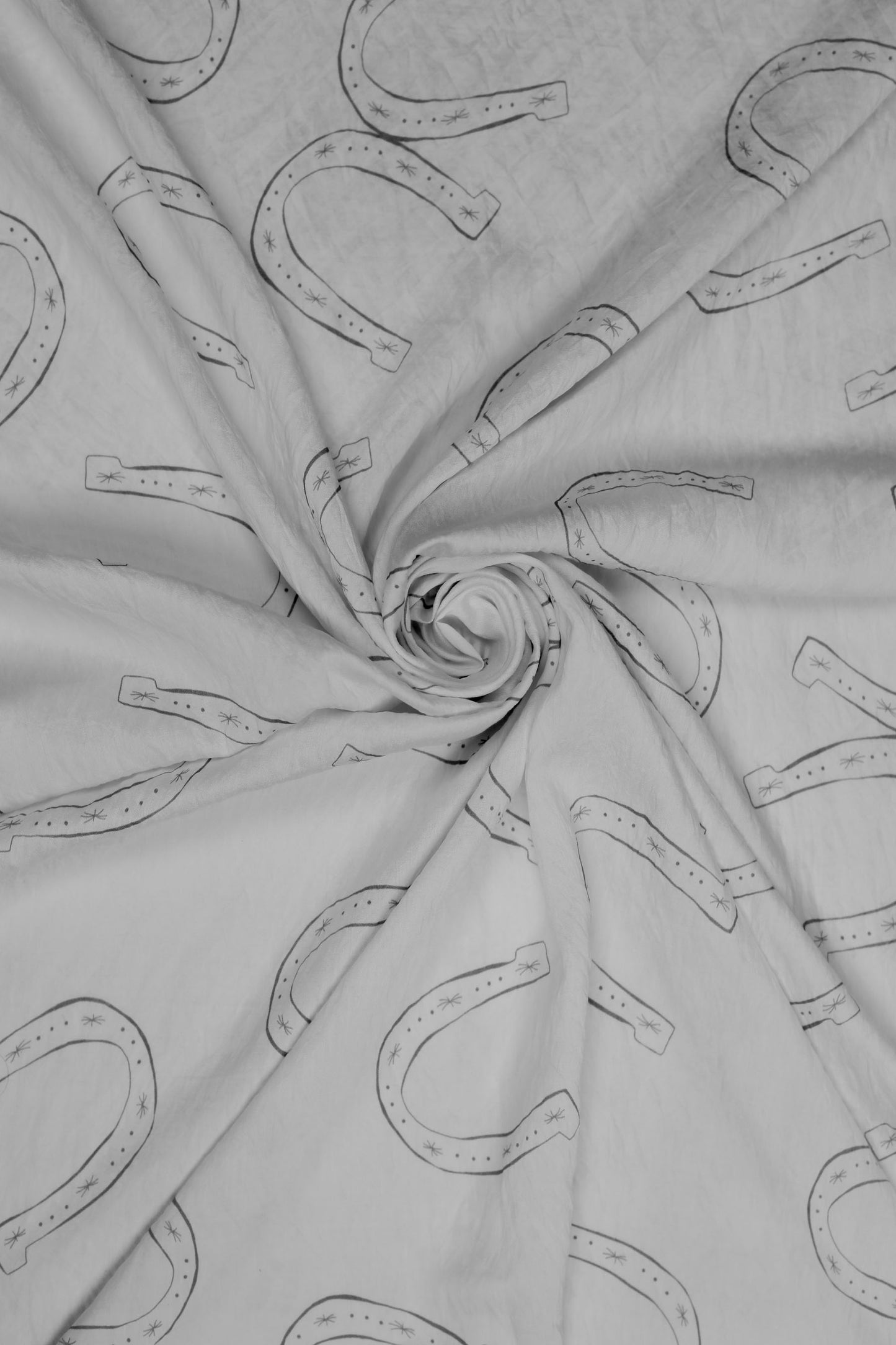 Horseshoe Luxe Minimal Printed Viscose Blend Fabric