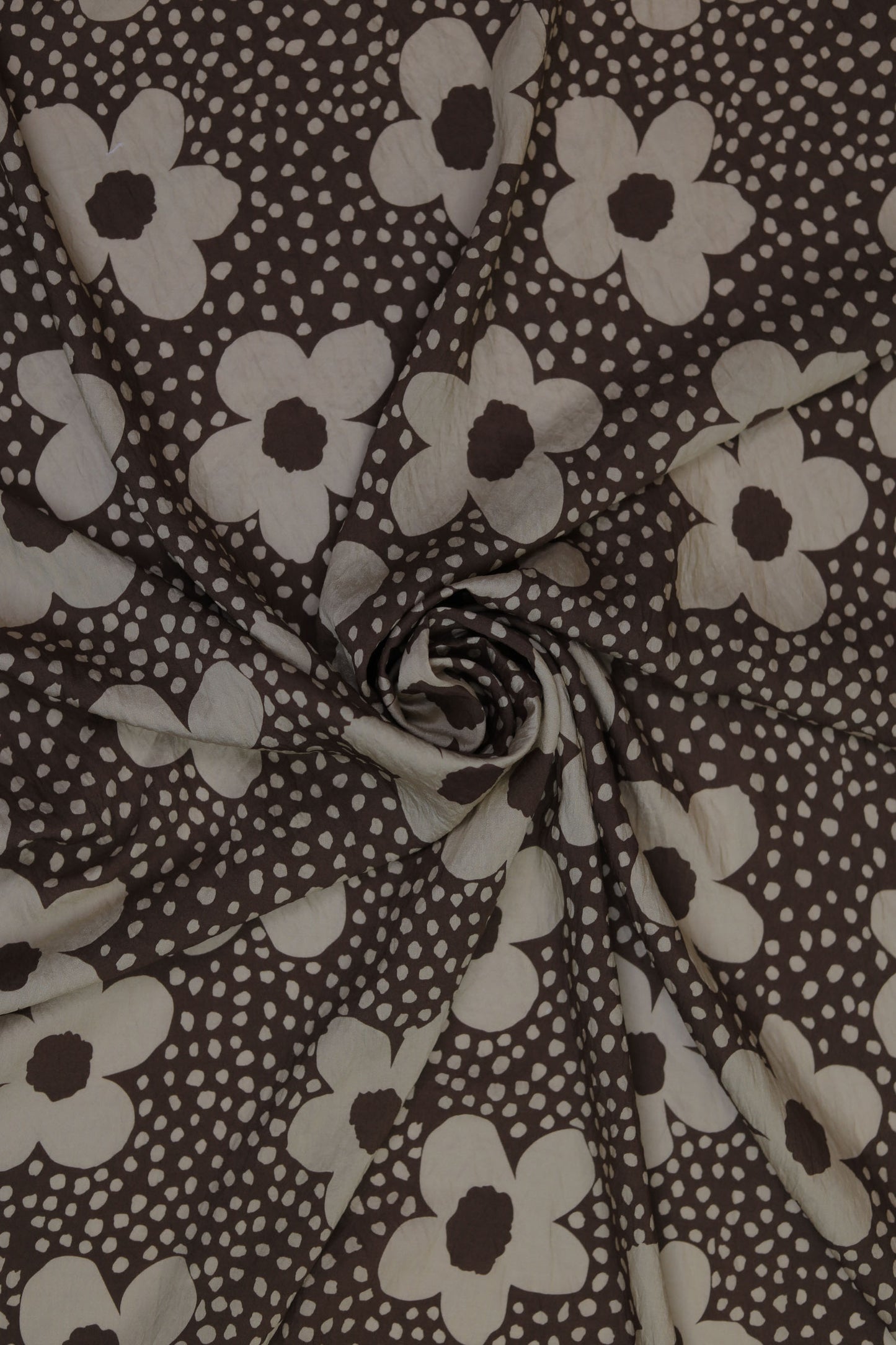 Blush Blossom Floral Dot Viscose Blend Fabric
