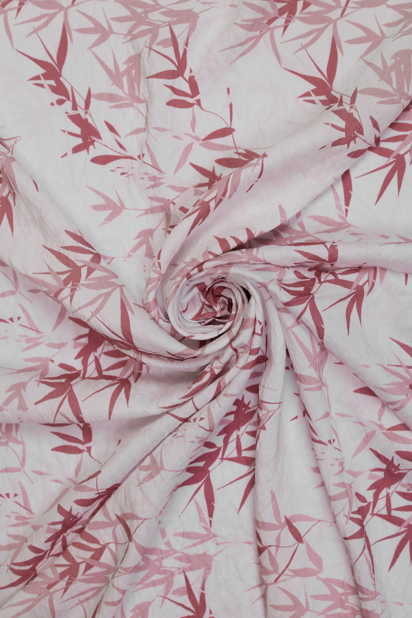 Amber Leaf Bamboo Print Viscose Blend Fabric