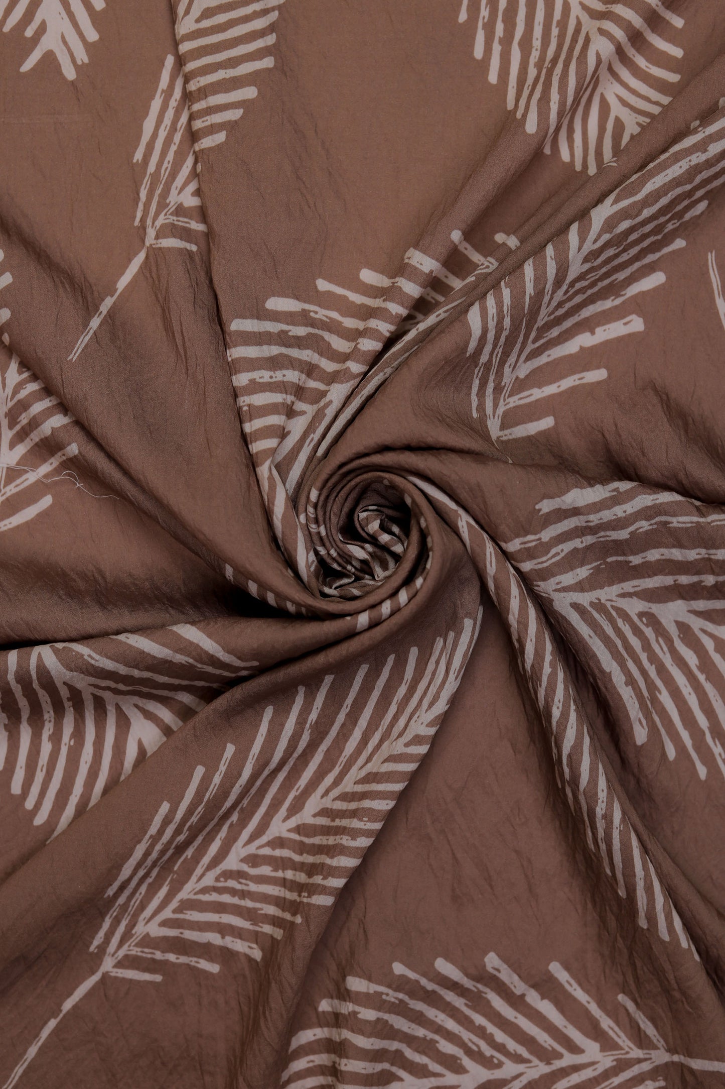 Leafy Luxe Golden Leaf Print Viscose Blend Fabric