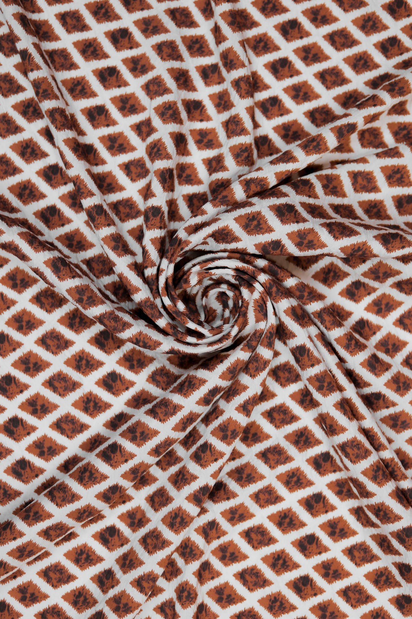 Diamond Drift Indigo Ikat Viscose Fabric