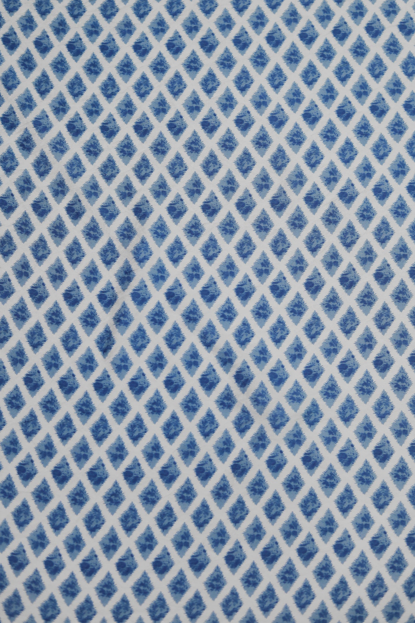 Diamond Drift Indigo Ikat Viscose Fabric