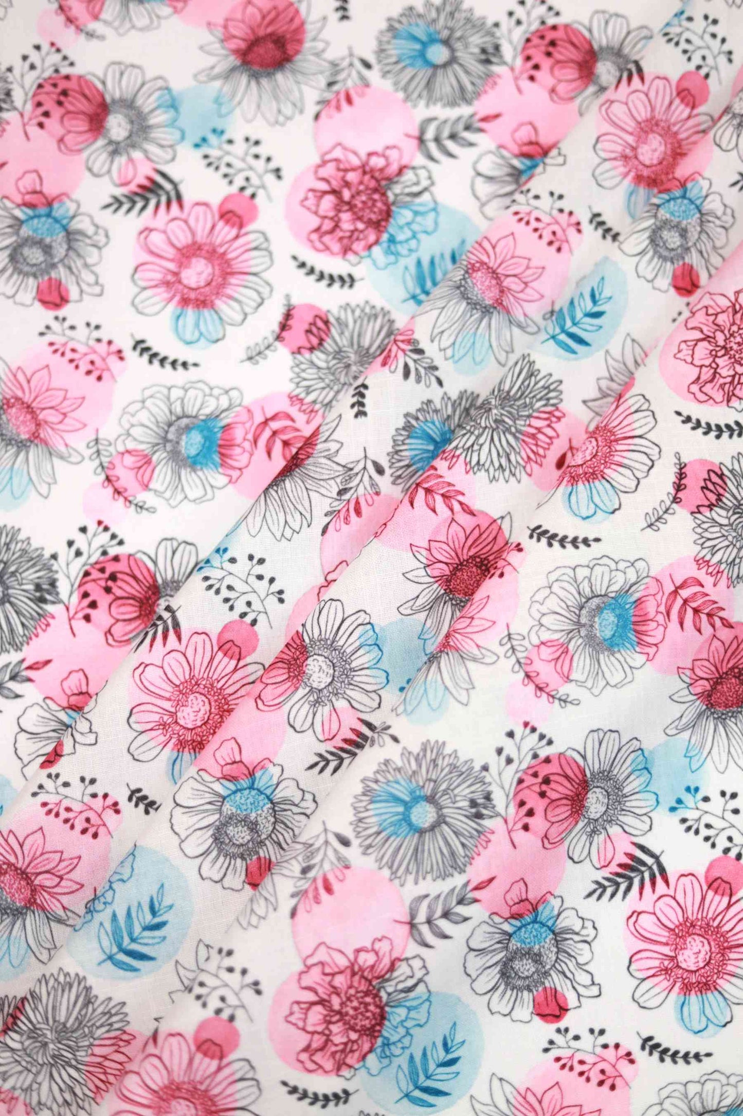 Wildflower Blush Linen Fabric